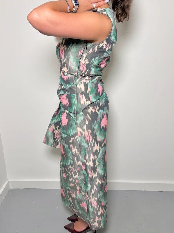Marni o1y1025 Midi Dress in Multicolor Size M / US 6-8 / IT 42-44 - 3 Thumbnail
