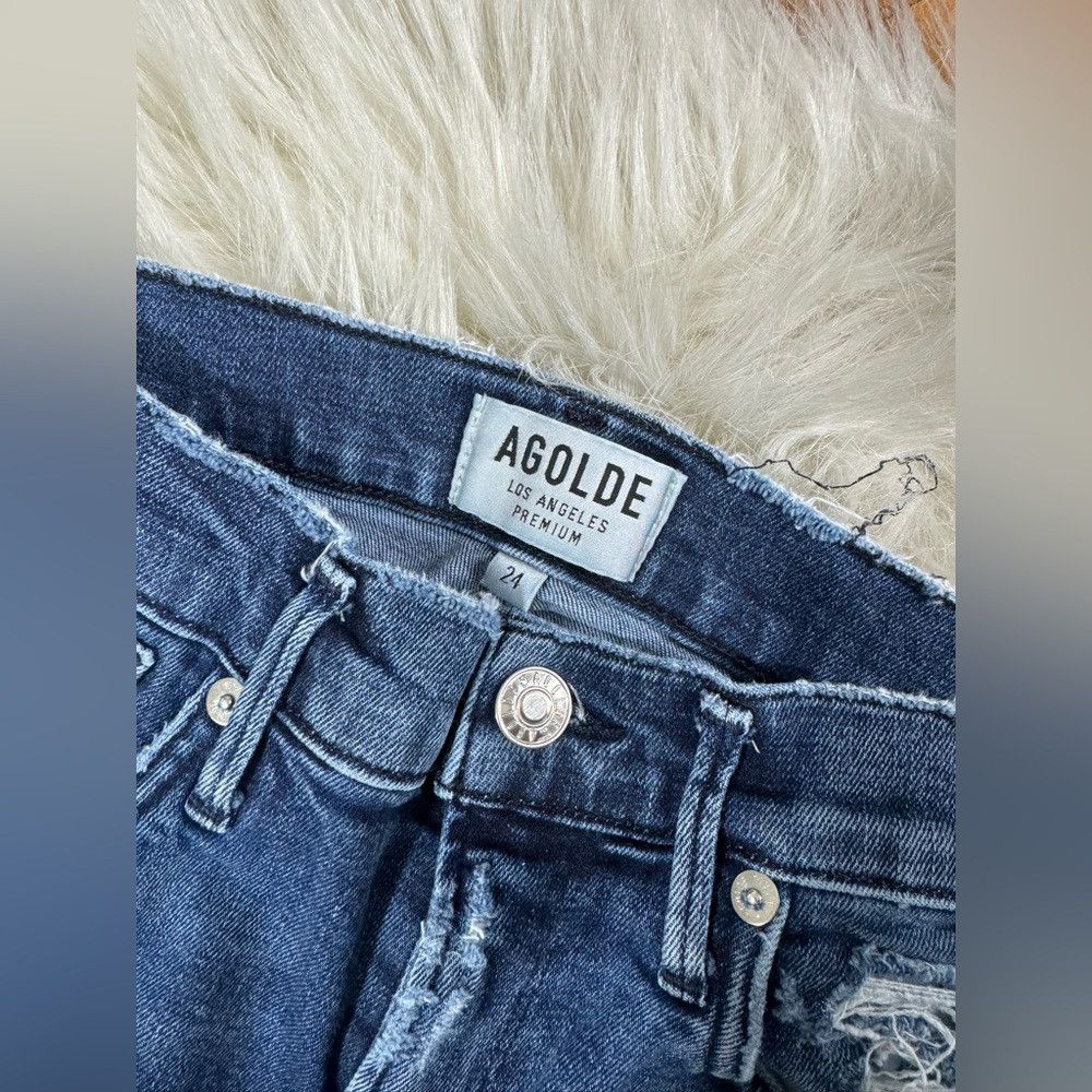 Agolde Agolde Sophie Zip Fly High Rise Distressed Frayed Hem Denim Size 24" / US 00 / IT 34 - 4 Thumbnail