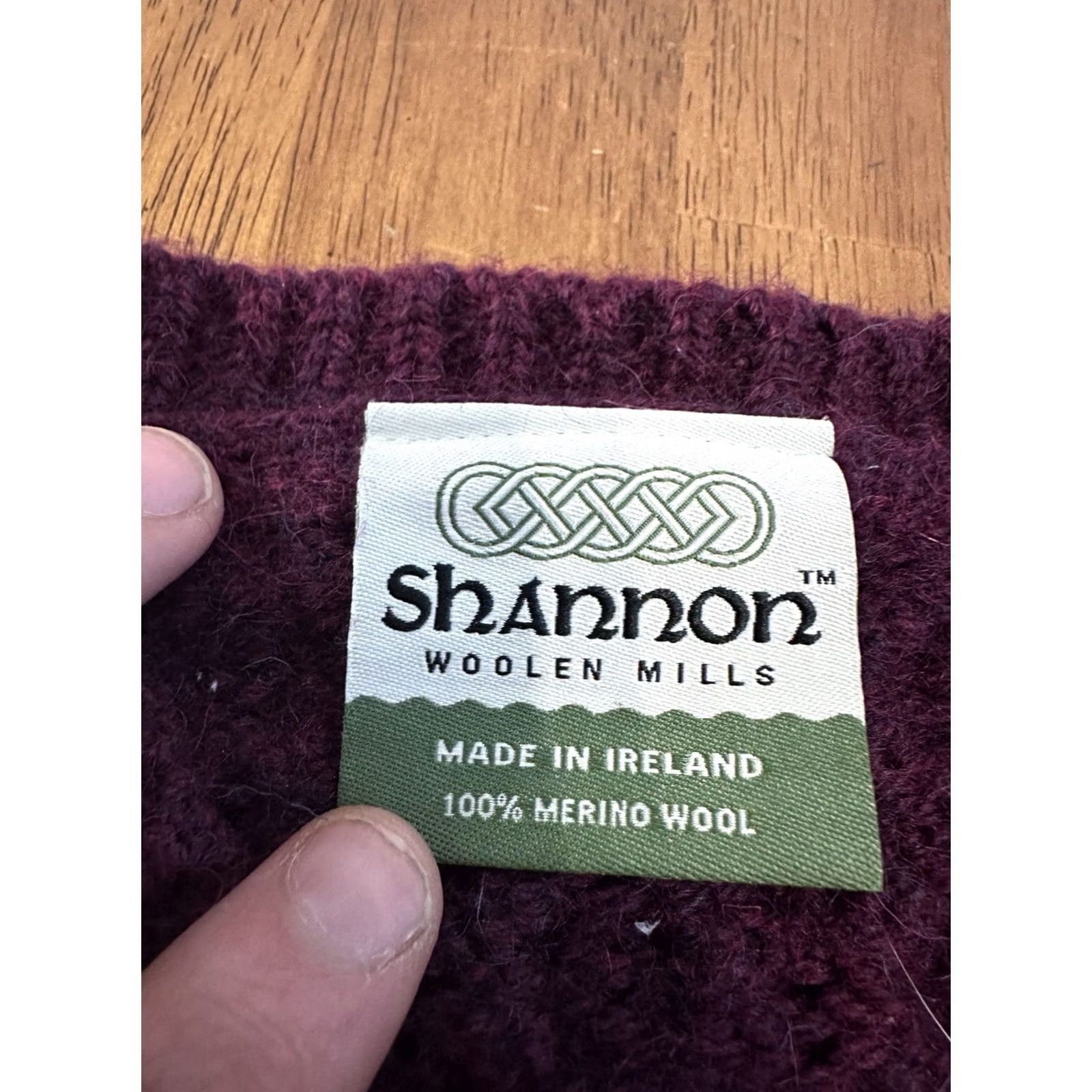Vintage Shannon Woolen Mills Merino Wool Cardigan Sweater Small Purple Ireland Womens Size S / US 4 / IT 40 - 3 Thumbnail