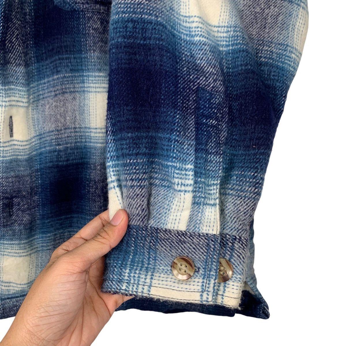 Flannel HILL CROP Shadow Plaid Fleece Lined Flannel Jacket #2187-C97 Size US L / EU 52-54 / 3 - 11 Thumbnail