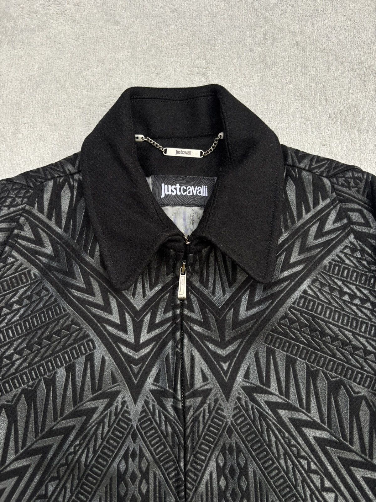 Just Cavalli AW 2014 Just Cavalli Geometric Tribal Embossed Bomber Jacket Size US M / EU 48-50 / 2 - 12 Thumbnail
