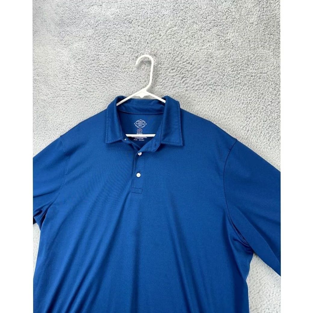 Vintage St. Johns Bay Golf Polo Shirt Mens 2XLT Tall Blue Classic Fit Rugby Quick-Dri Outdoor Sports Adult Size US XXL / EU 58 / 5 - 4 Thumbnail
