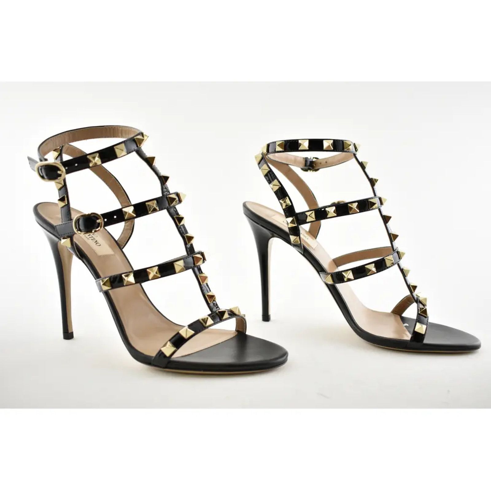 Valentino Rockstud 105 Stud Caged Ankle Strap Sandal Heel Pump 40.5 Size US 10.5 / IT 40.5 - 4 Thumbnail