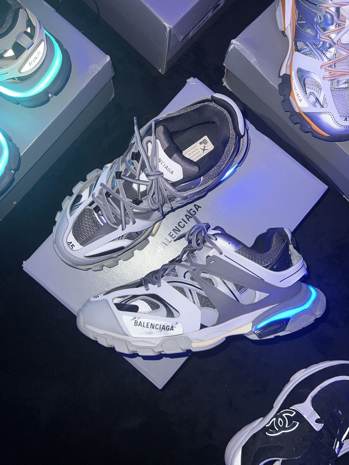 Balenciaga Balenciaga Track LED “Gray/Black” | Grailed