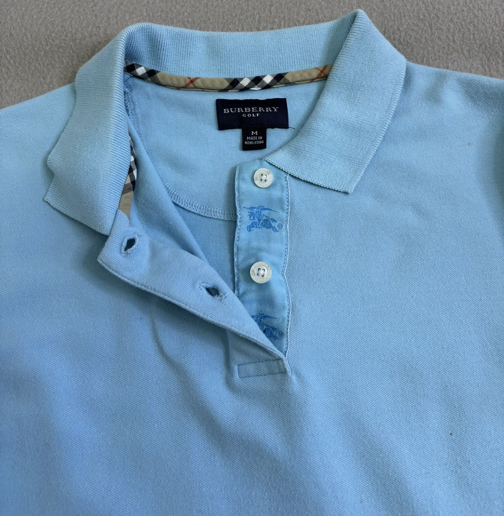 Burberry × Vintage Burberry Polo Golf vintage baby blue Medium Size M / US 6-8 / IT 42-44 - 7 Thumbnail