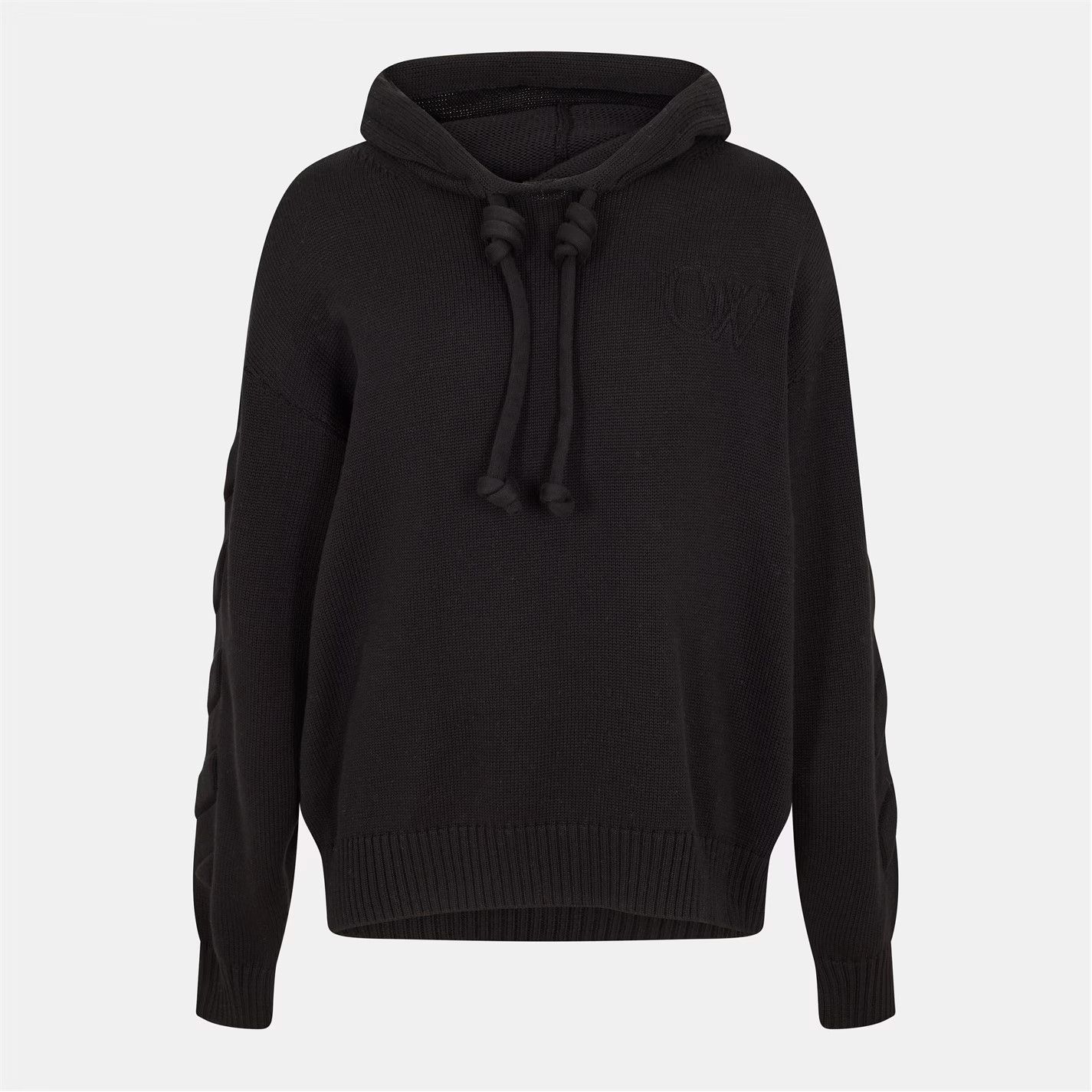 Off-White o1g2r1mq0226 Graphic Knitted Hoodie In Black Size US XL / EU 56 / 4 - 1 Thumbnail