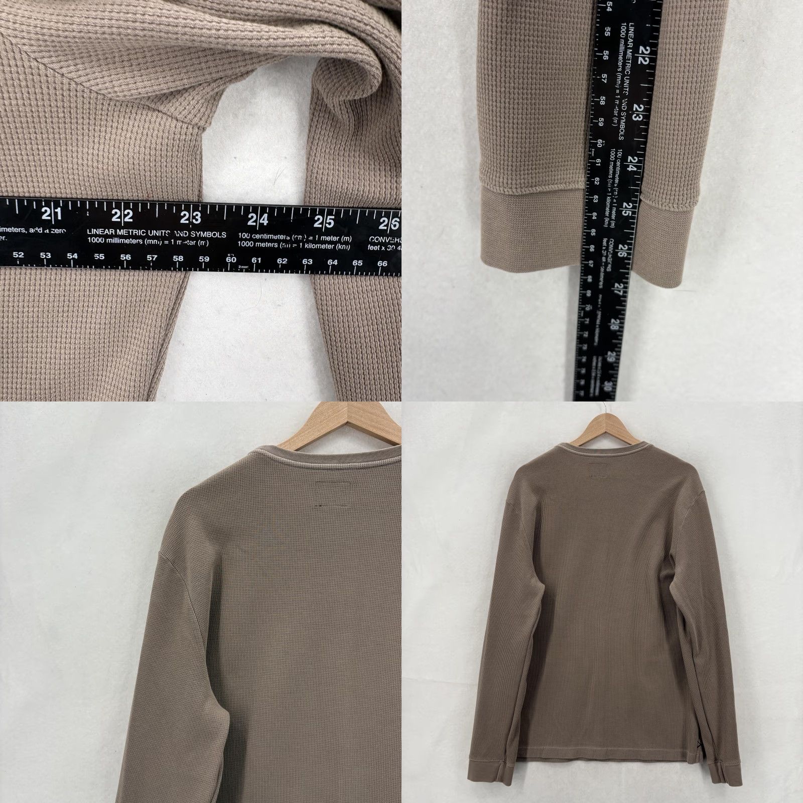 Cuts Cuts Clothing Shirt Mens 2XL Brown Waffle Knit Pima Cotton Long Sleeve Thermal Size US XXL / EU 58 / 5 - 8 Thumbnail