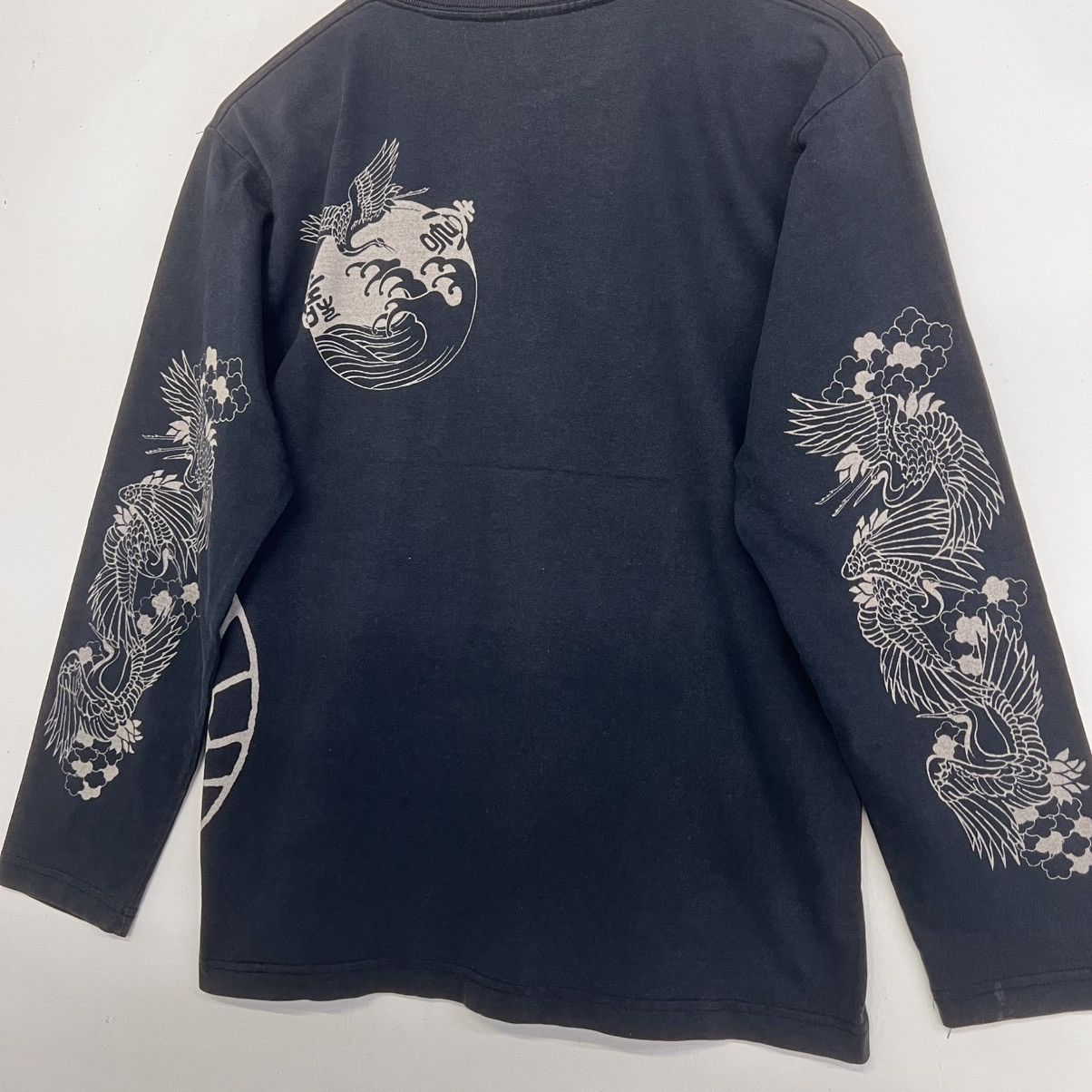 Japanese Brand Japanese Tasteful Succeed Sukajan Crane Motifs Tribal Shirt Size US S / EU 44-46 / 1 - 8 Thumbnail