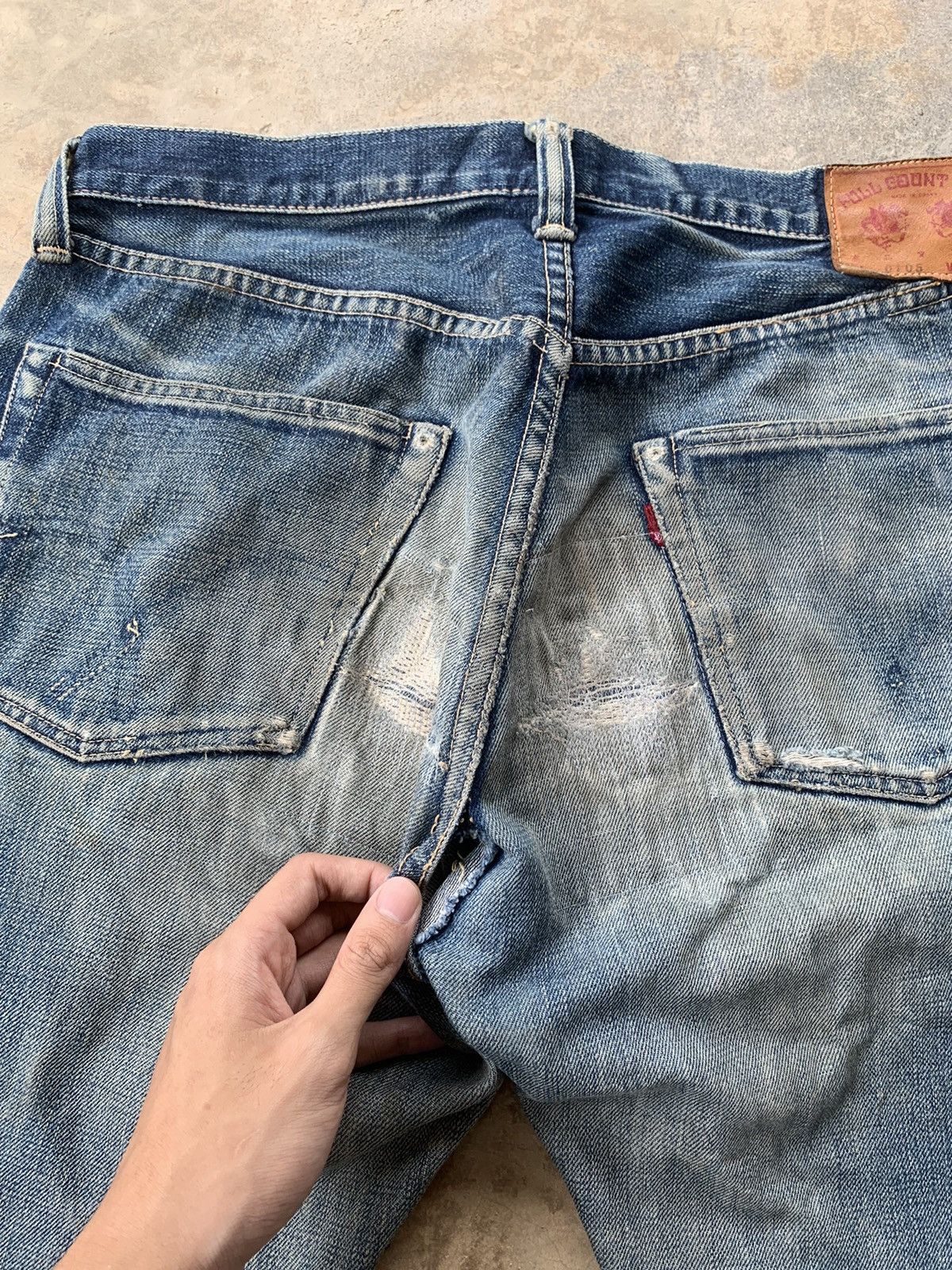 Full Count & Co. Vintage Full Count 0105 Selvedge Distressed Denim Size US 31 - 21 Thumbnail