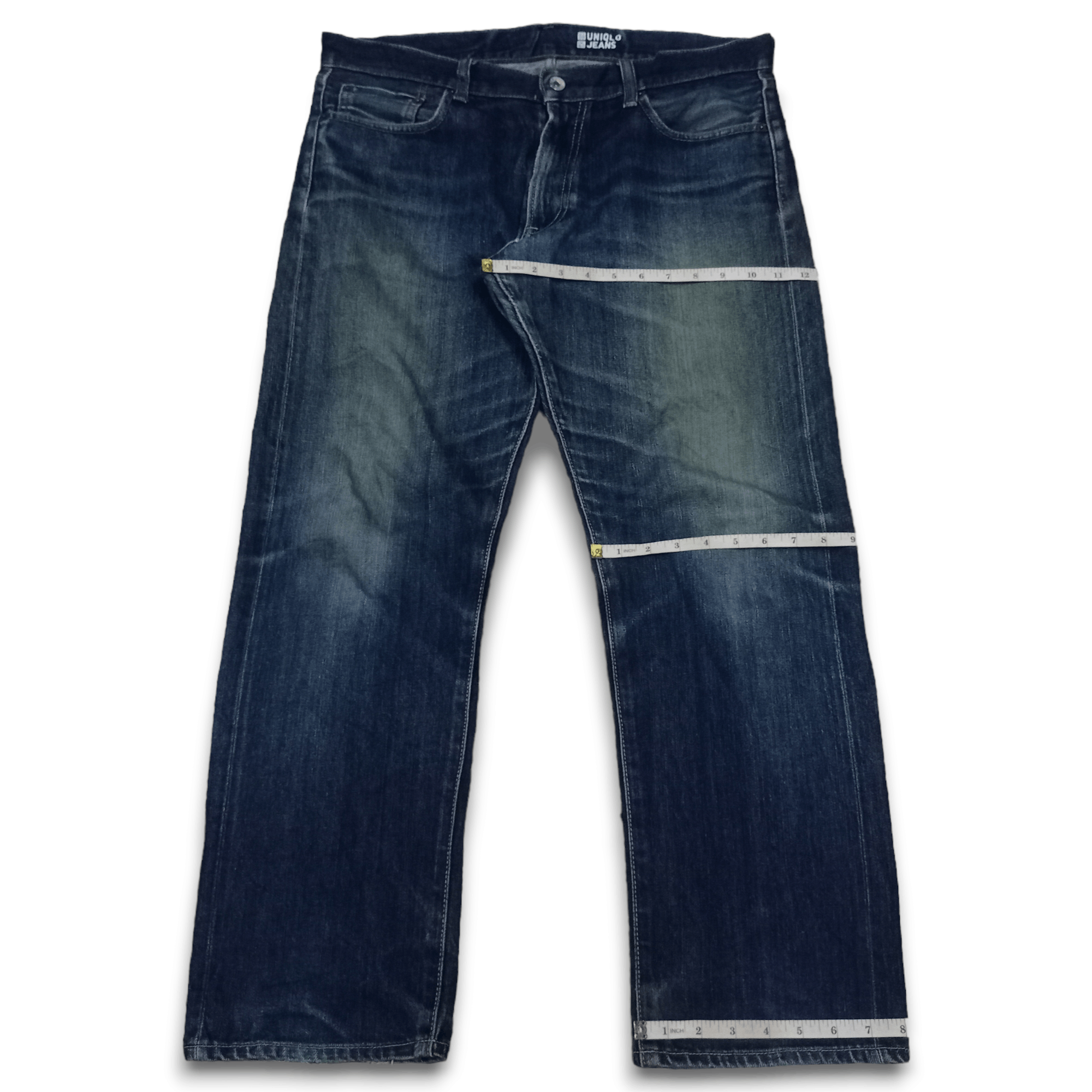 Japanese Brand × Uniqlo Vintage Uniqlo Selvedge Mud Wash Distressed Loose Jeans Size US 36 / EU 52 - 12 Thumbnail