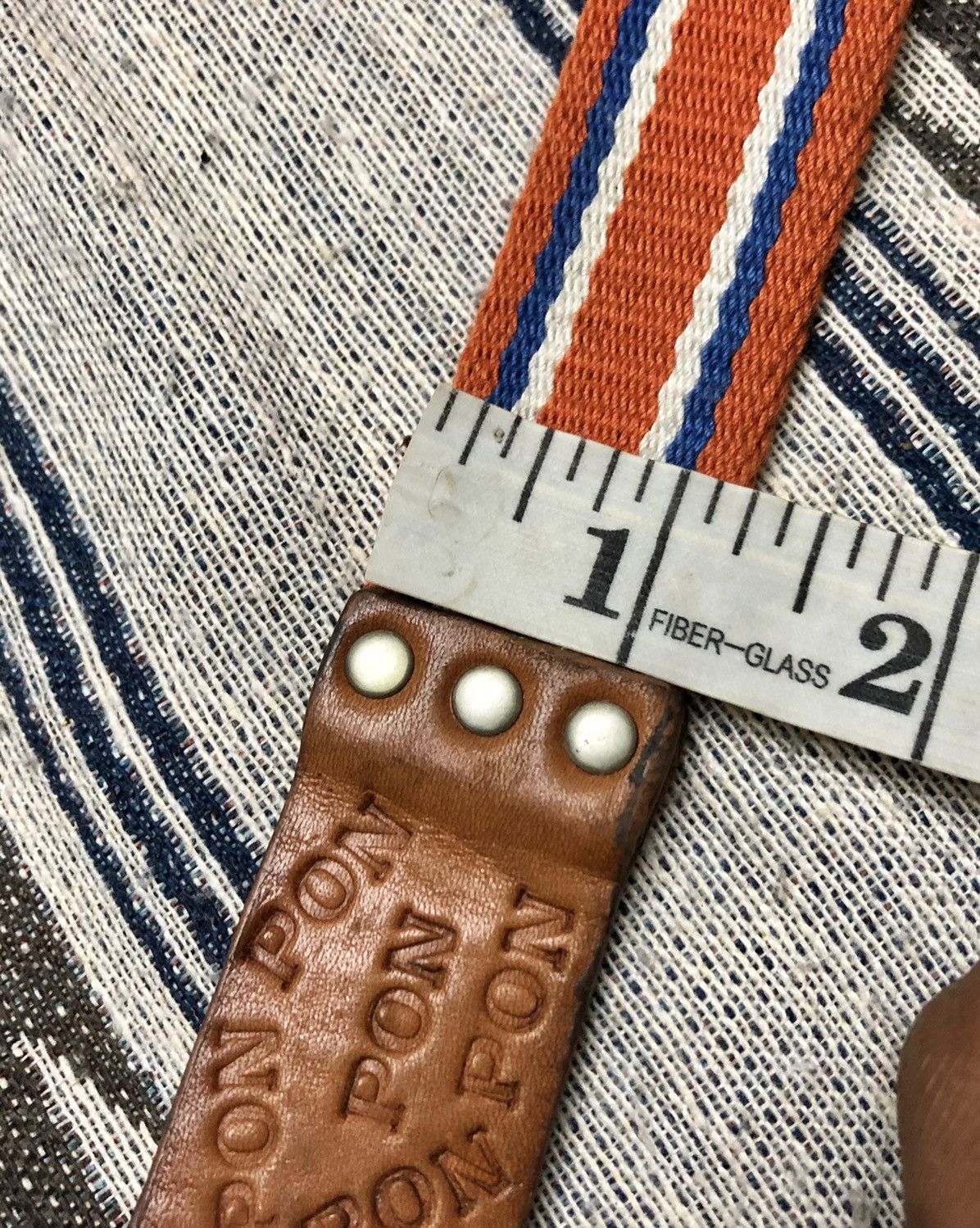 Diesel DIESEL STRIPED LEATHER + CANVAS BELT Size 38 - 8 Thumbnail