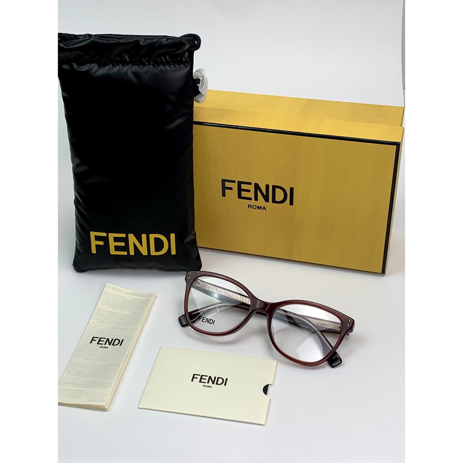 Fendi NEW Fendi FE50004I 51069 Milky Burgundy Women Authentic Size ONE SIZE - 11 Thumbnail