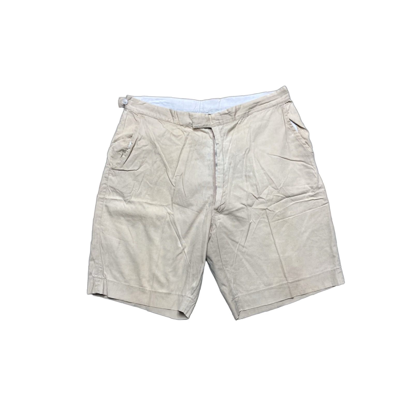 Vintage VINTAGE 70s Lightweight Cotton Shorts Beige Khaki Tan Casual Men’s 33 Short Pants Beige Mens Size US 33 - 1 Thumbnail