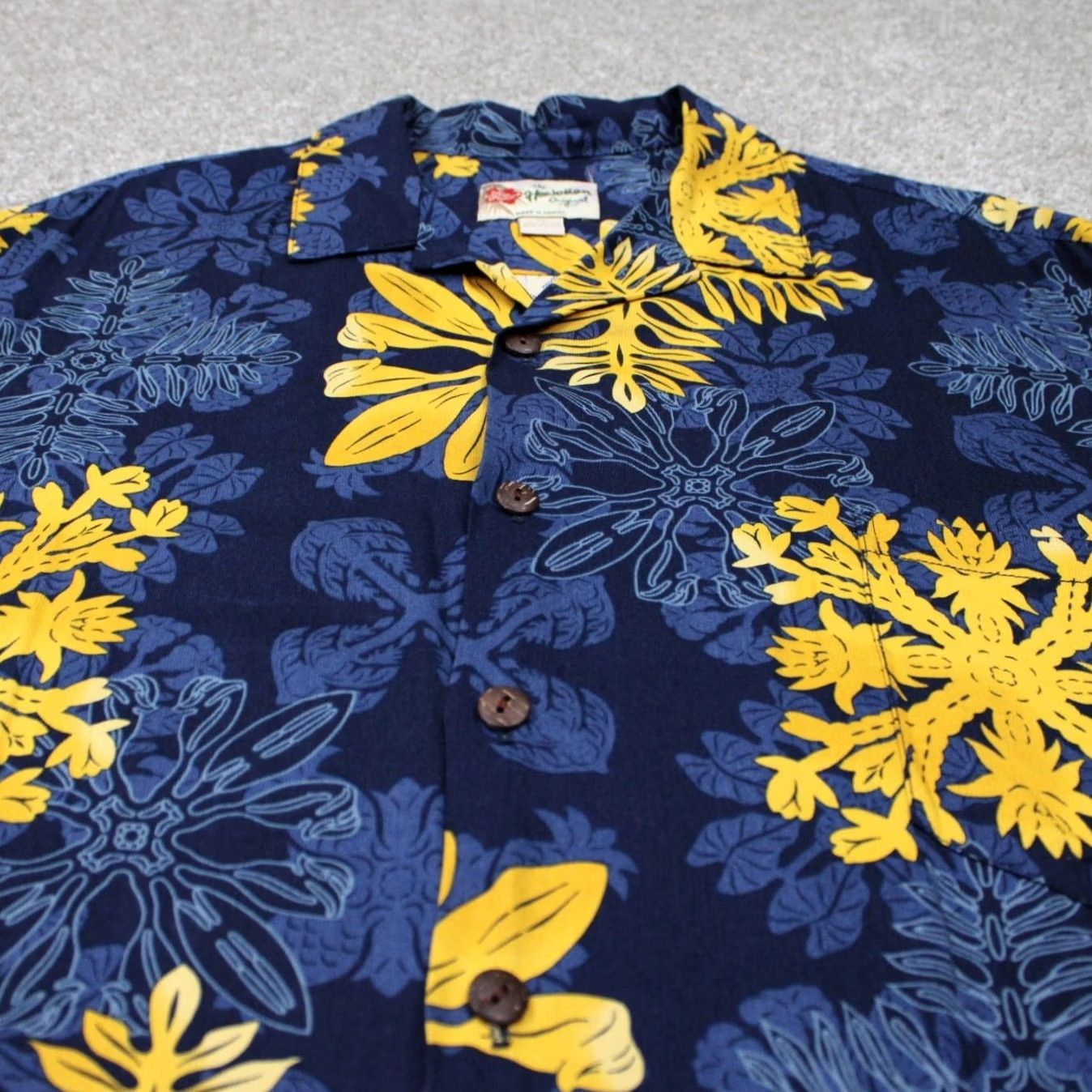 Hilo Hattie Hilo Hattie Shirt Mens XL Blue/Yellow Floral Hawaiian 100% Rayon Short Sleeve Size US XL / EU 56 / 4 - 4 Thumbnail