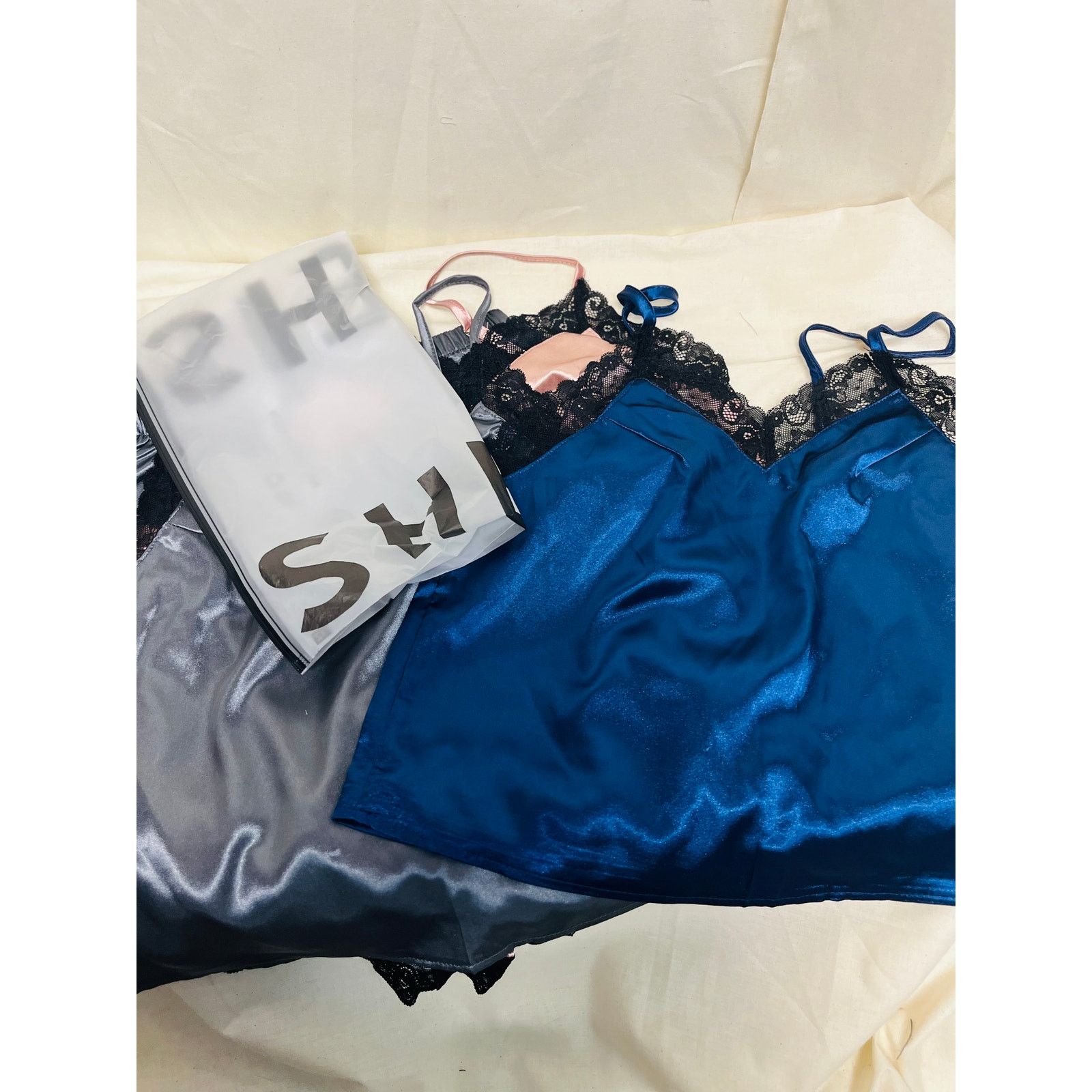 Shein 3 Lace Trim Cami/Short Sets Size ONE SIZE - 2 Thumbnail