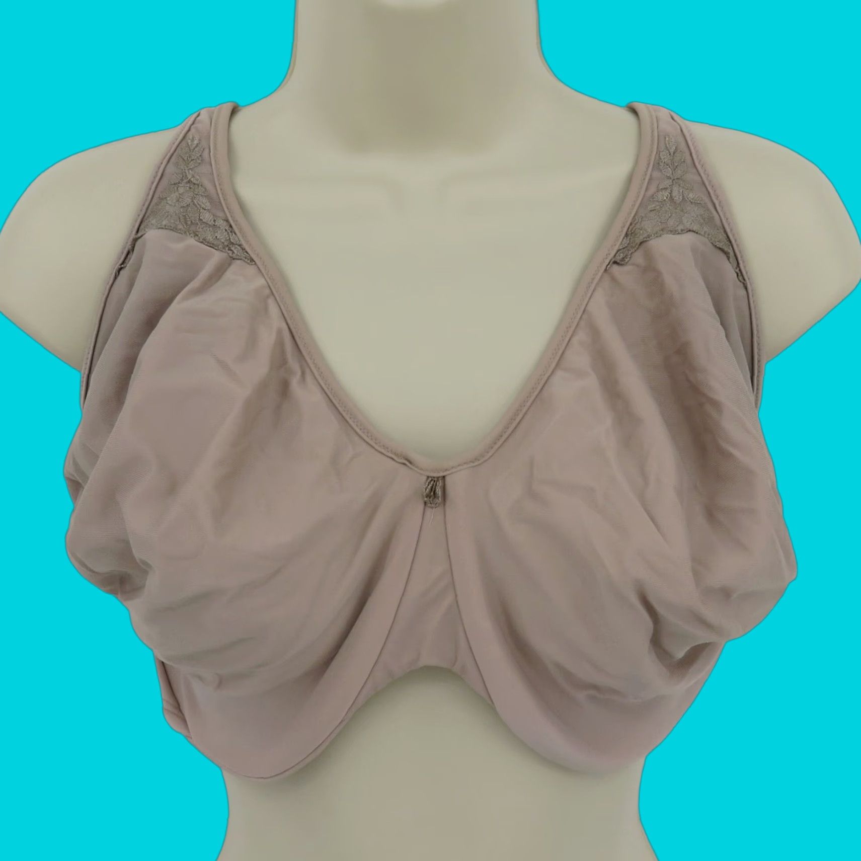 Vintage Bali Bra 42DDD Beige Underwire Unlined Minimizer 3385 Passion for Comfort Lace Women Size ONE SIZE - 1 Thumbnail