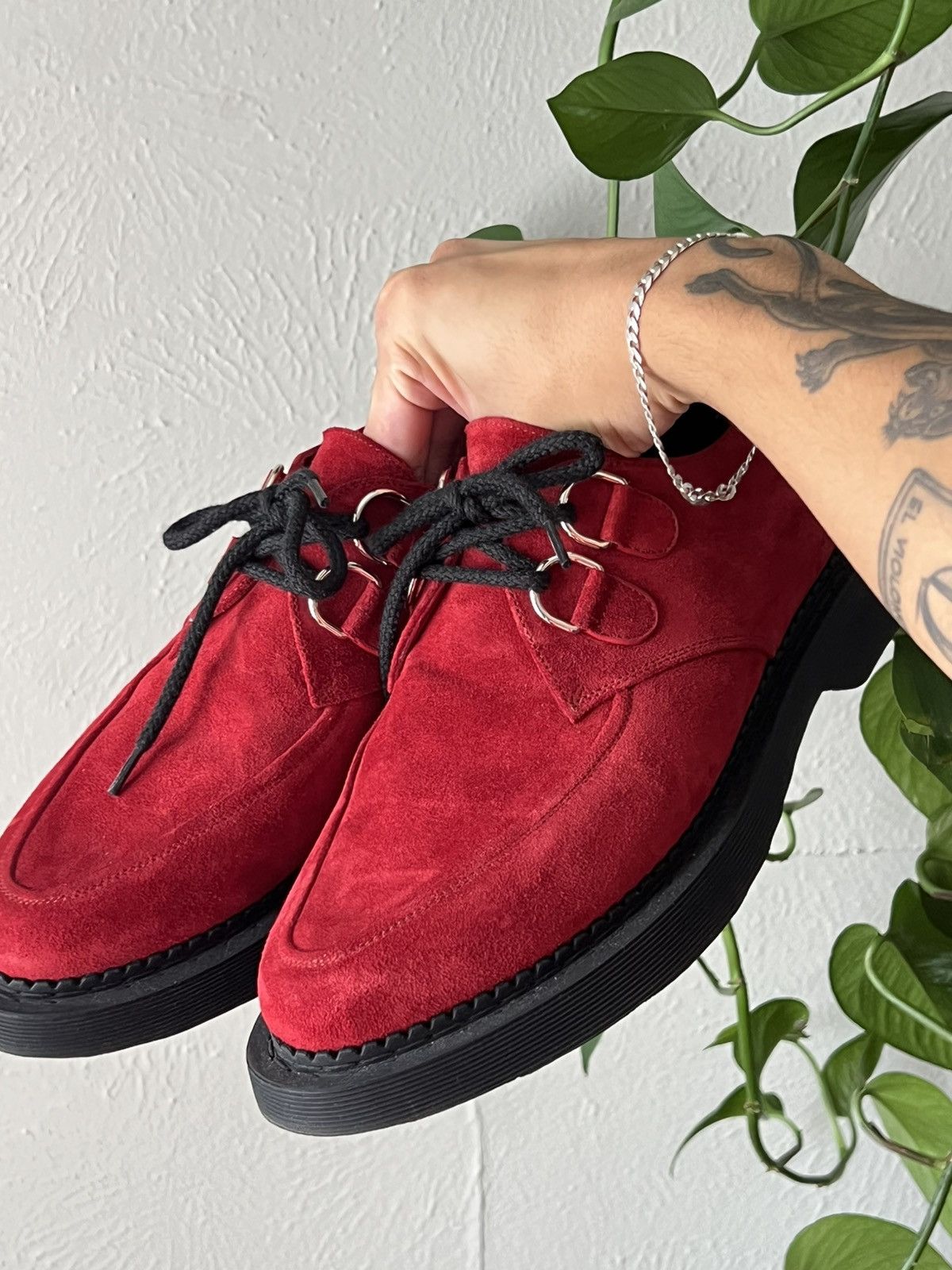 SLP red suede creepers