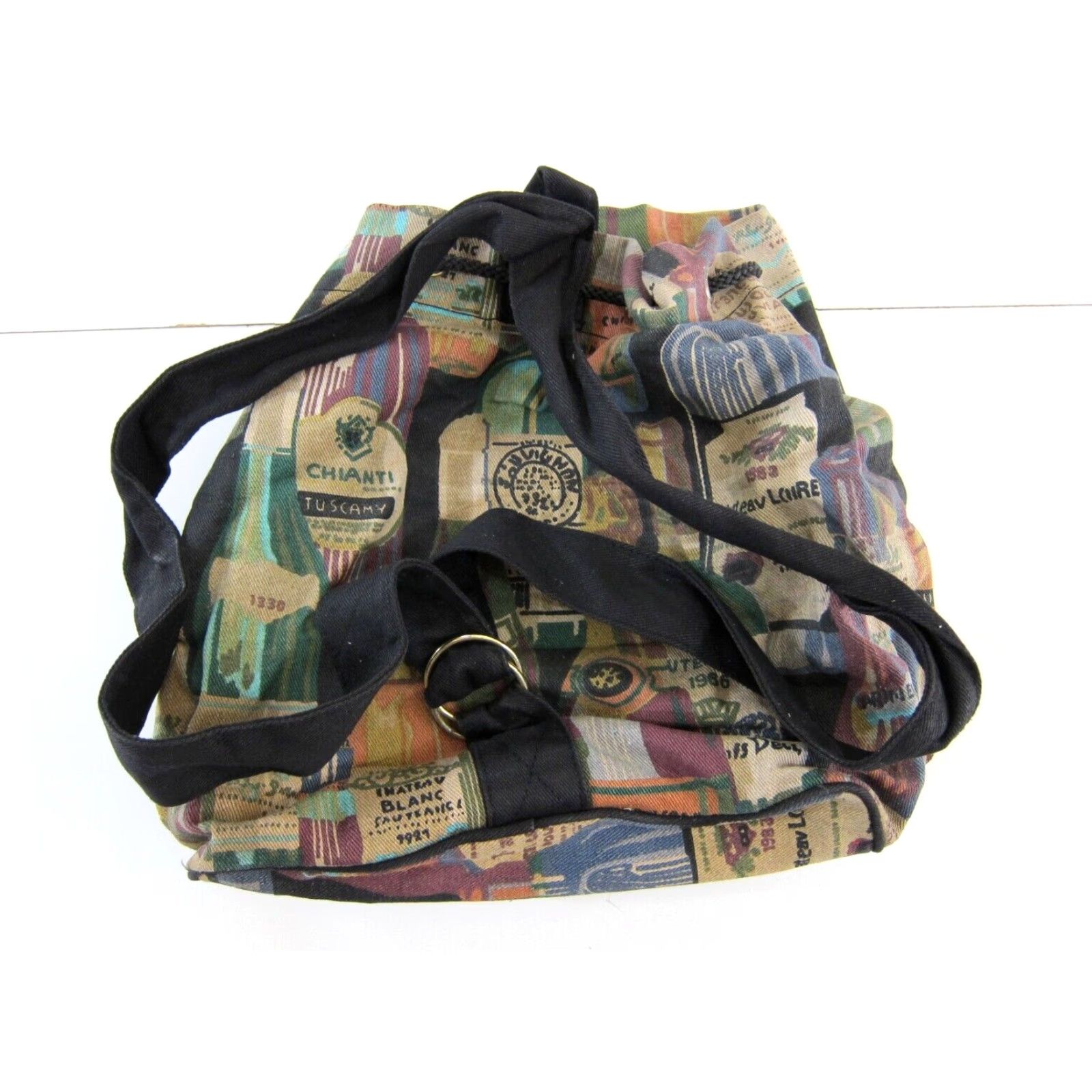 Vintage Vintage Cotton Canvas Backpack Bag Unbranded Unisex Adults Black 13.5" depth 16" width Italy Cotton Blend Vintage Bag Backpack Size ONE SIZE - 5 Thumbnail