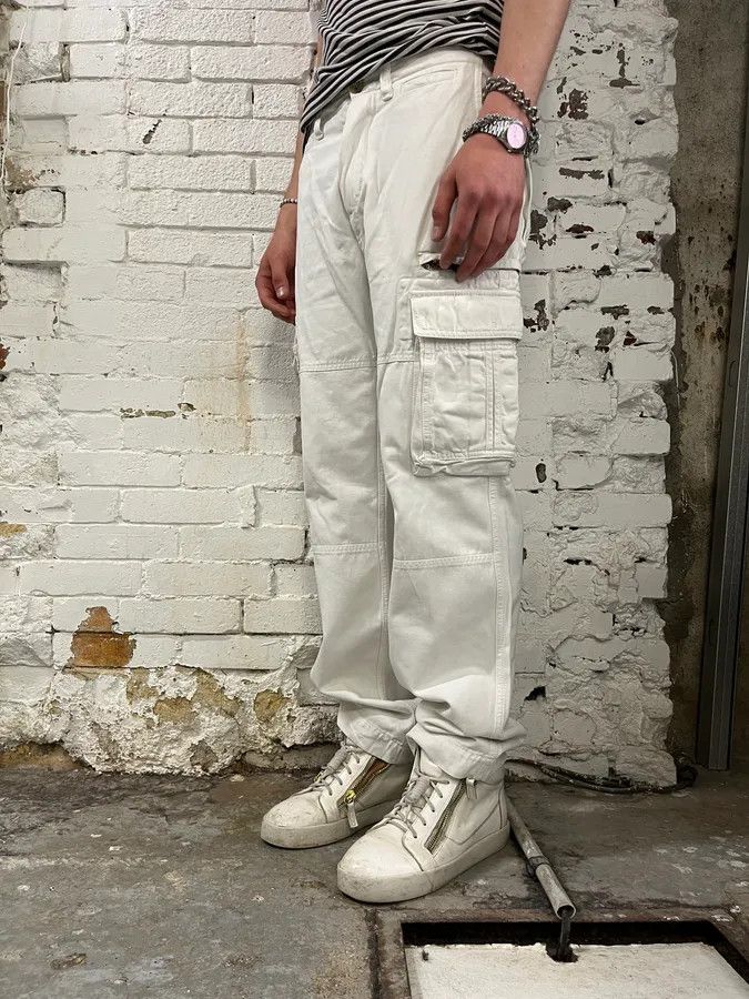Dolce & Gabbana 2000s Dolce & Gabbana White Cotton Cargo Pants Size US 30 / EU 46 - 3 Thumbnail