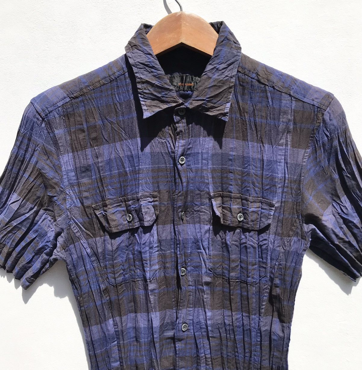 Vintage Tete Homme Issey Miyake Pleated Shirt Tete Homme Sun Faded Size S / US 4 / IT 40 - 10 Thumbnail