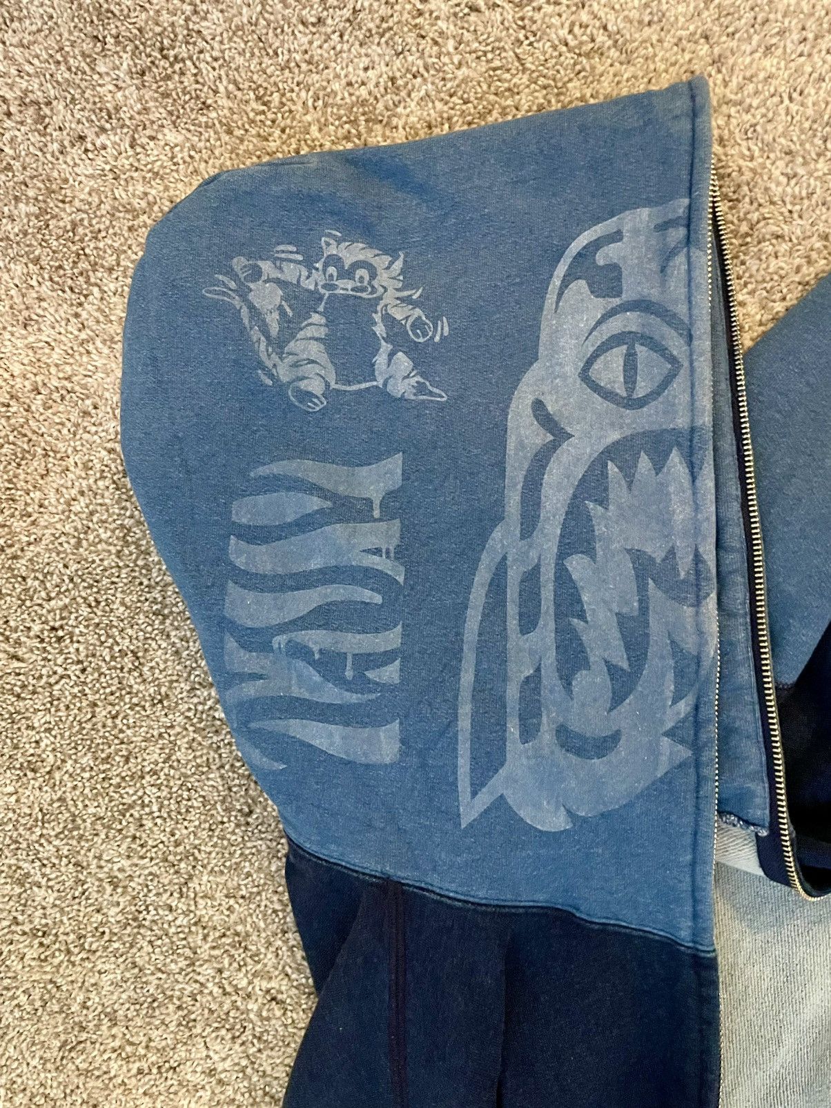 Bape BAPE (A Bathing Ape) Indigo Tiger Shark Full Zip Hoodie Size US L / EU 52-54 / 3 - 7 Thumbnail