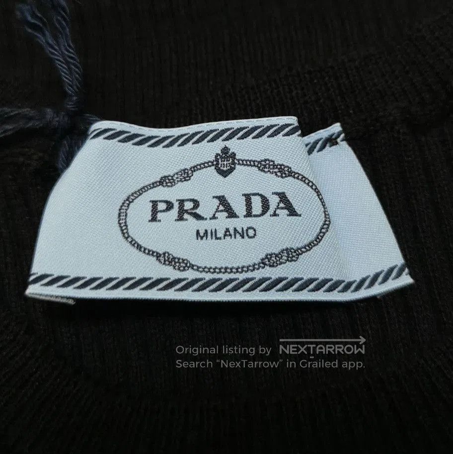 Prada Prada Black Cotton Triangle Logo Knit Top . Size M / US 6-8 / IT 42-44 - 5 Thumbnail