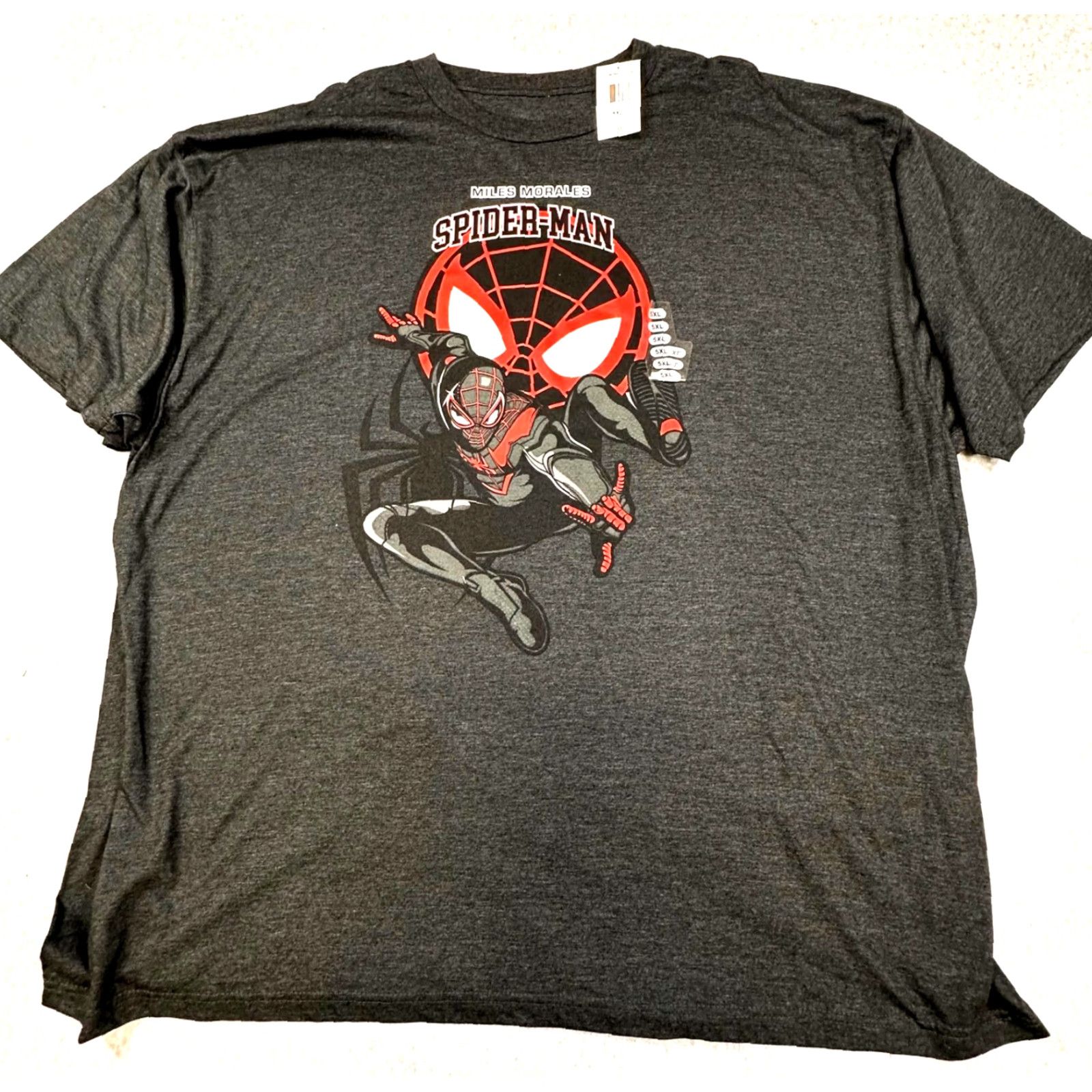 Vintage Spider-Man Miles Morales Men's 5XL Marvel Big Man Graphic Tee Shirt NWT Size US XXL / EU 58 / 5 - 2 Thumbnail