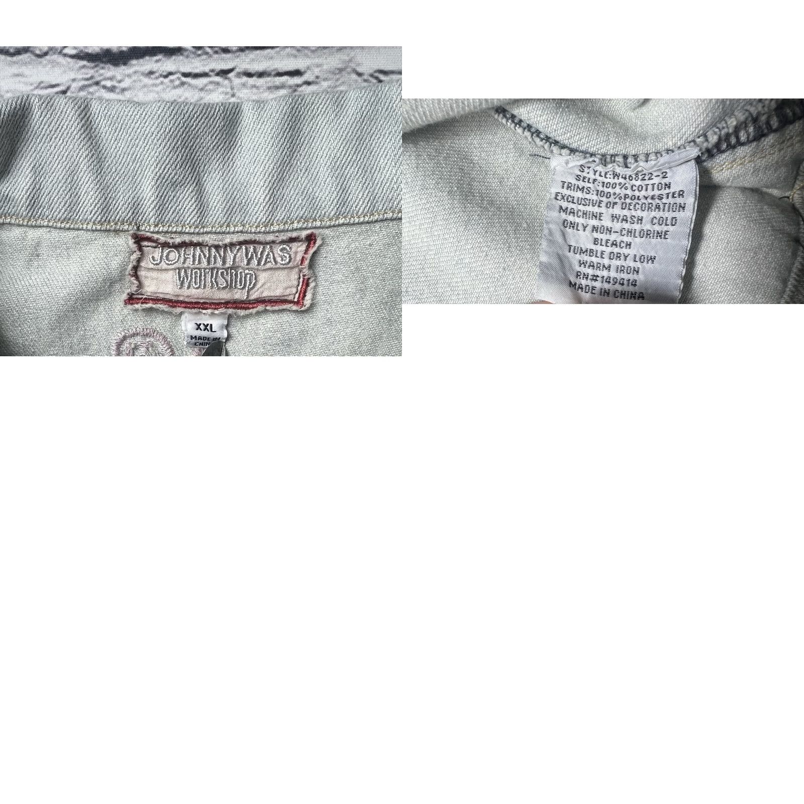 Johnny Was Johnny Was Embroidered Denim Jacket XXL Women Floral 2XL Blue Cotton Jacket Plus Size Embroidered Button Closure Size XXL / US 16-18 / IT 52-54 - 8 Thumbnail