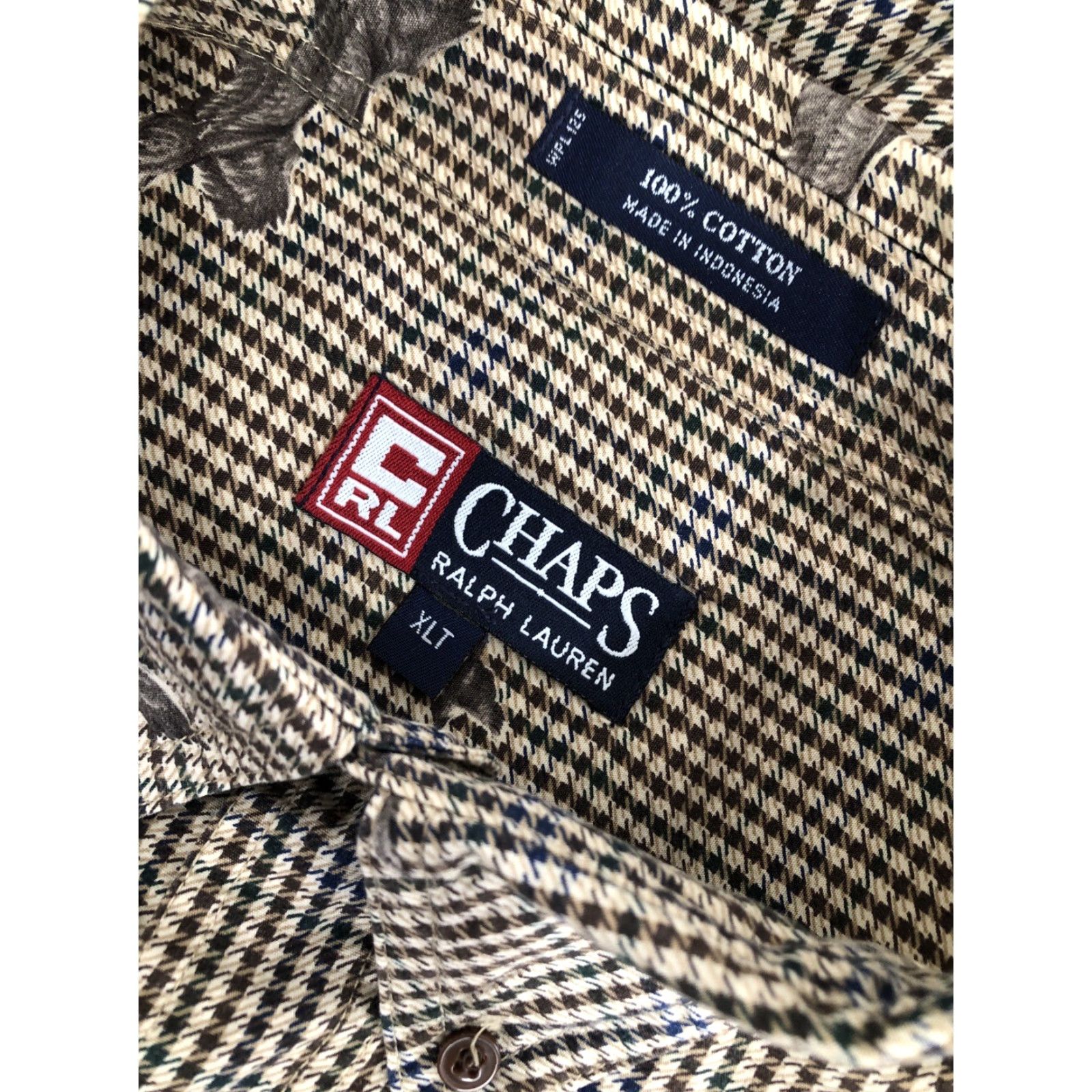 Ralph Lauren CHAPS / RALPH LAUREN Vintage DUCK / HOUNDSTOOTH Hunting Mens XL/2XL TALL Shirt Size US XL / EU 56 / 4 - 7 Thumbnail