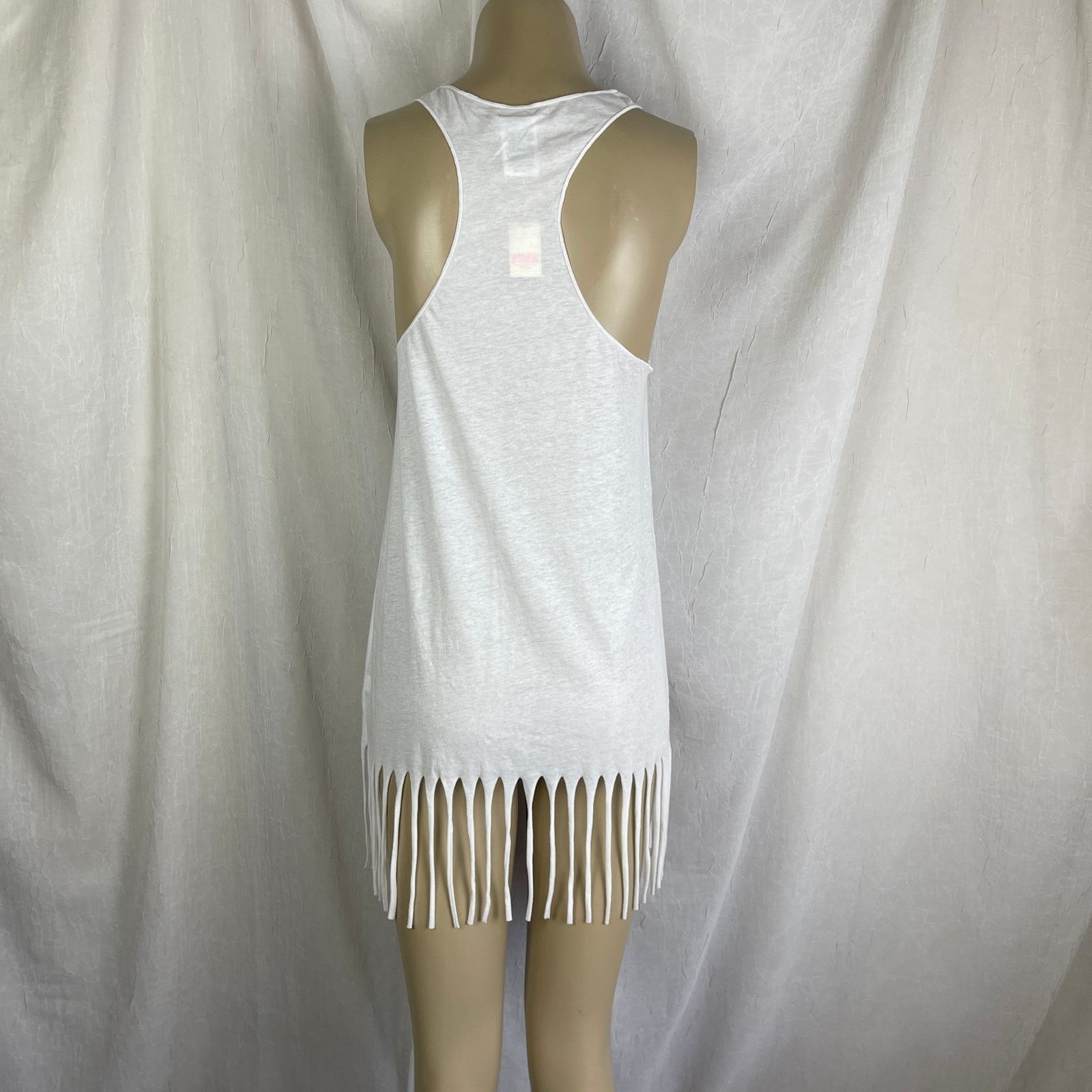 Pink Victoria’s Secret PINK White Fringe Tank Dress Pineapple NWT Size XS / US 0-2 / IT 36-38 - 12 Thumbnail
