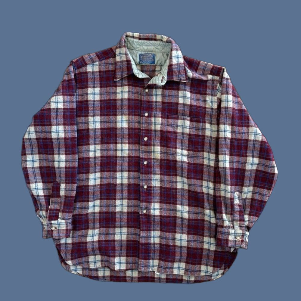 Pendleton VINTAGE Pendleton Wool Button Up Shirt L Size Plaid 80s Red Men Casual 90s Size US L / EU 52-54 / 3 - 1 Thumbnail
