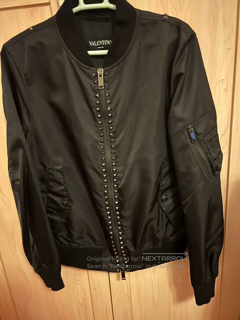 Valentino Nylon studded bomber jacket jacket