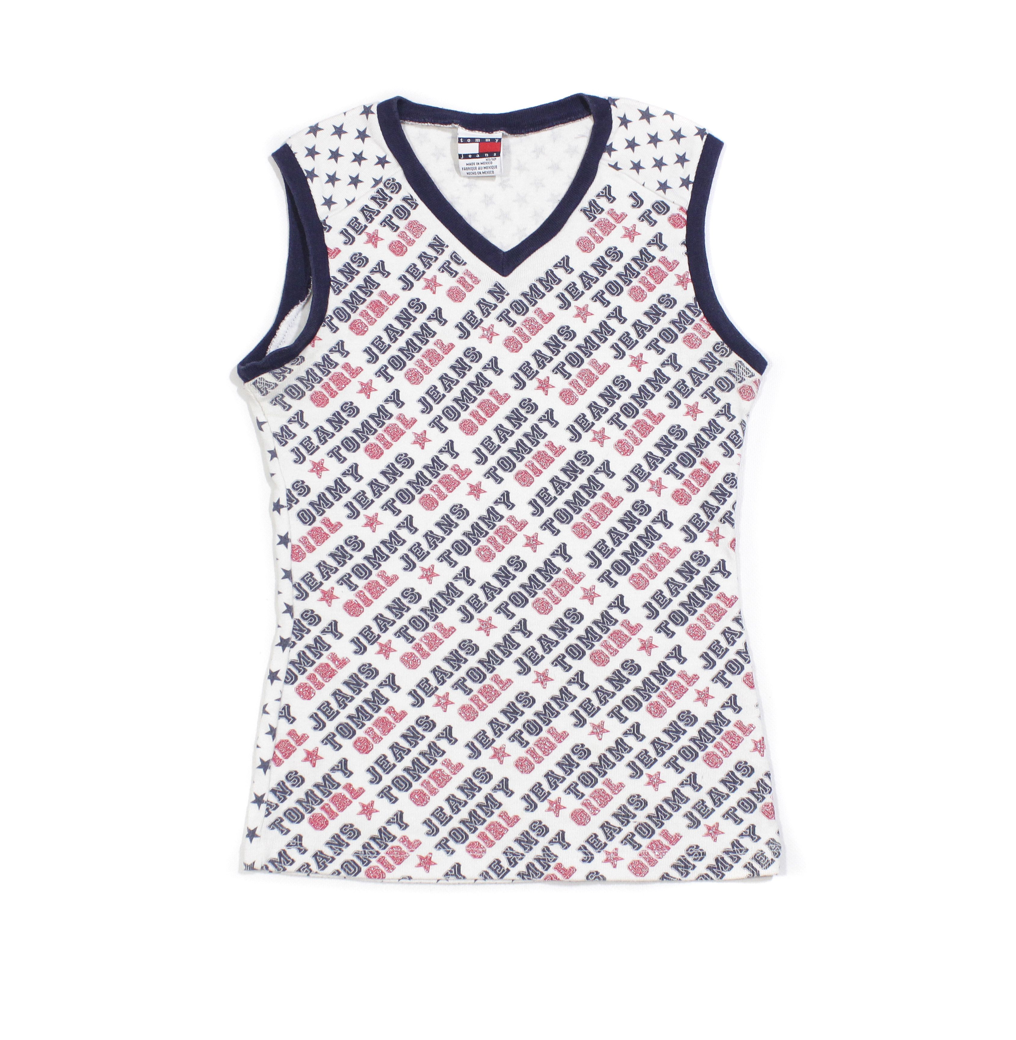 Tommy Hilfiger Y2K Monogram Tank Top Vintage Size XS / US 0-2 / IT 36-38 - 1 Thumbnail