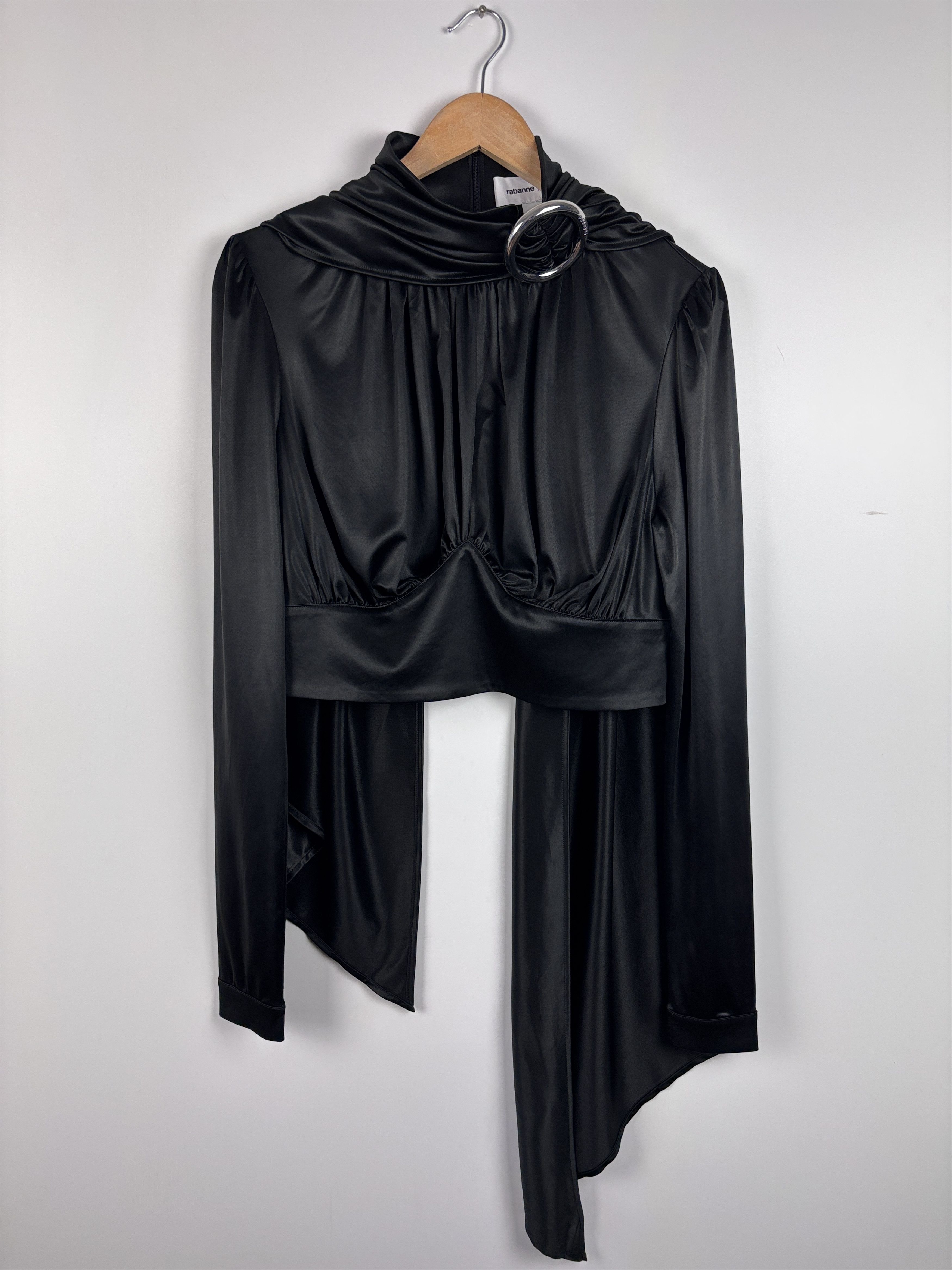 H&M × Paco Rabanne Paco Rabanne x H&M Blouse Buckle-Detail Top Black Size XL Size XL / US 12-14 / IT 48-50 - 1 Thumbnail
