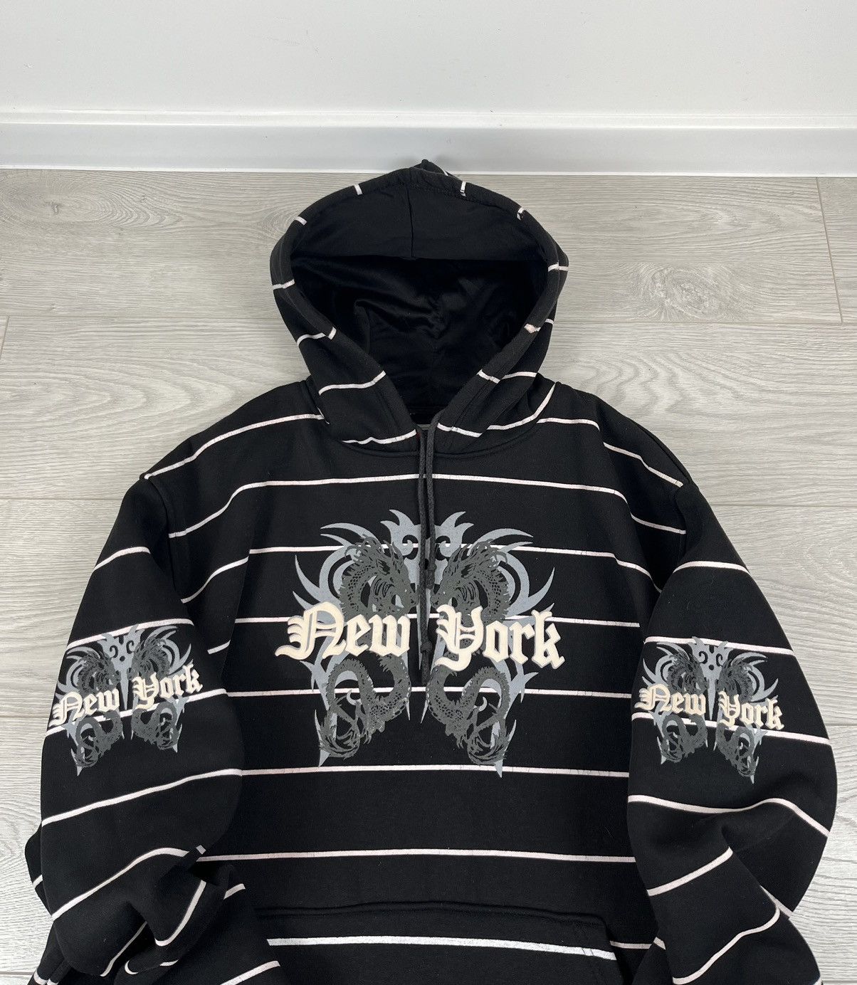 Vintage New York Vintage 00s Y2K Style Black Oversized Hoodie Size US XL / EU 56 / 4 - 6 Thumbnail