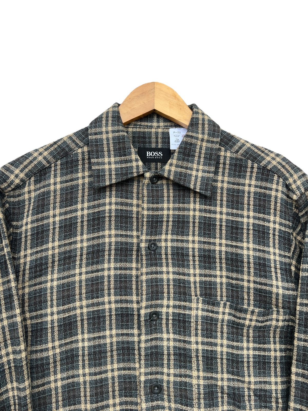 Hugo Boss × Vintage Vintage Hugo Boss Brown Checkered Button Up Shirt Size US XL / EU 56 / 4 - 2 Thumbnail