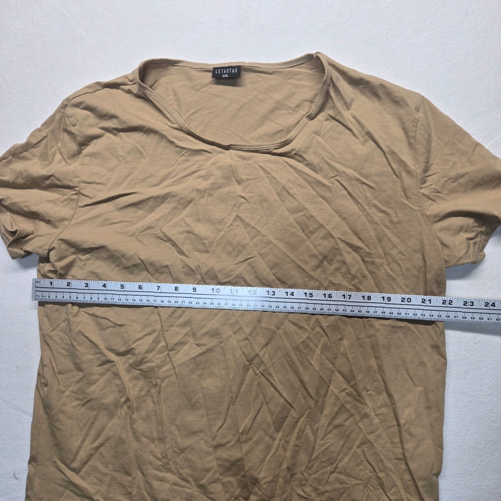 Vintage Letaotao T-Shirt Brown 2XL Regular Short Sleeve Jersey Cotton Blend Men Shirt 90s USA Fall Spring Summer Winter Easy Care Preshrunk Vintage: No Size US XXL / EU 58 / 5 - 4 Thumbnail