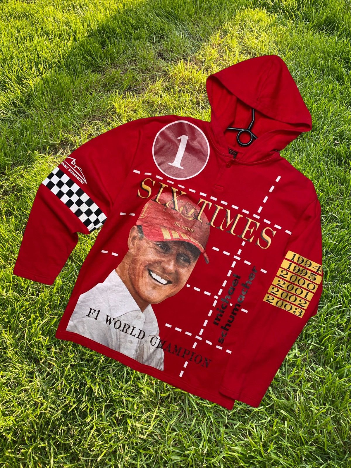 Image of Ferrari x Racing Vintage Racing Michael Schumacher Size S Hoodie Formula 1 in Red, Men's