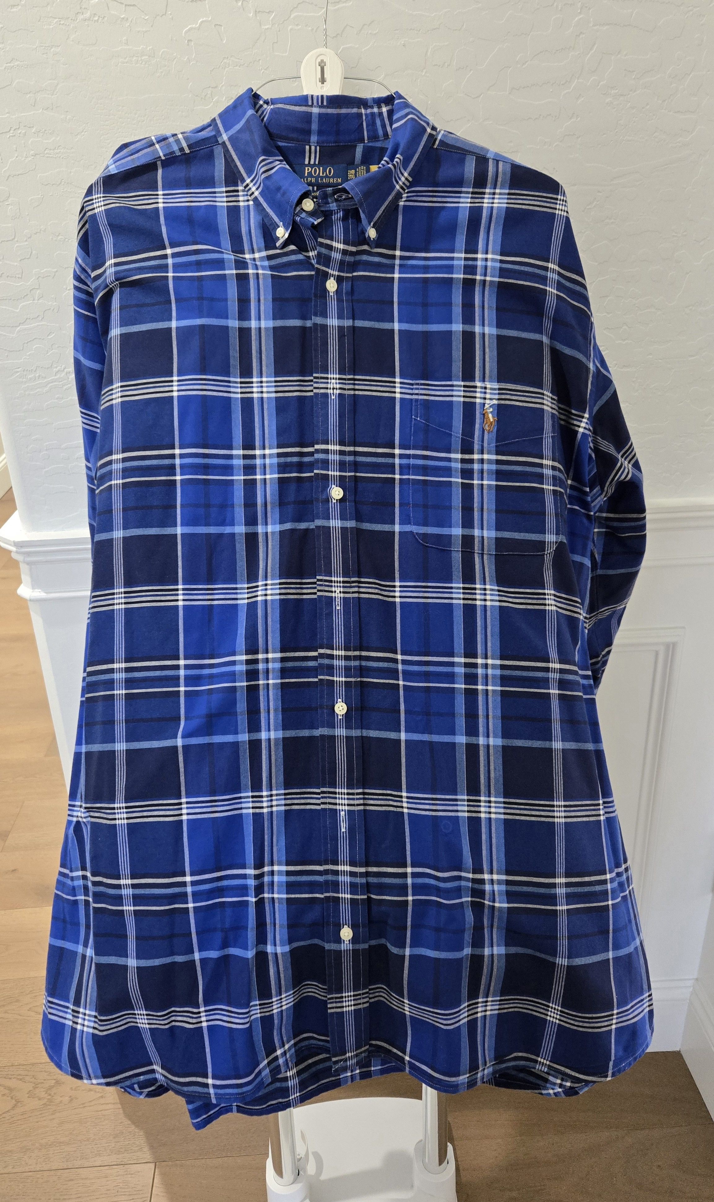 Polo Ralph Lauren Polo Ralph Lauren Blue Plaid Oxford Shirt - Size 2XB/2TG Size US XXL / EU 58 / 5 - 1 Thumbnail