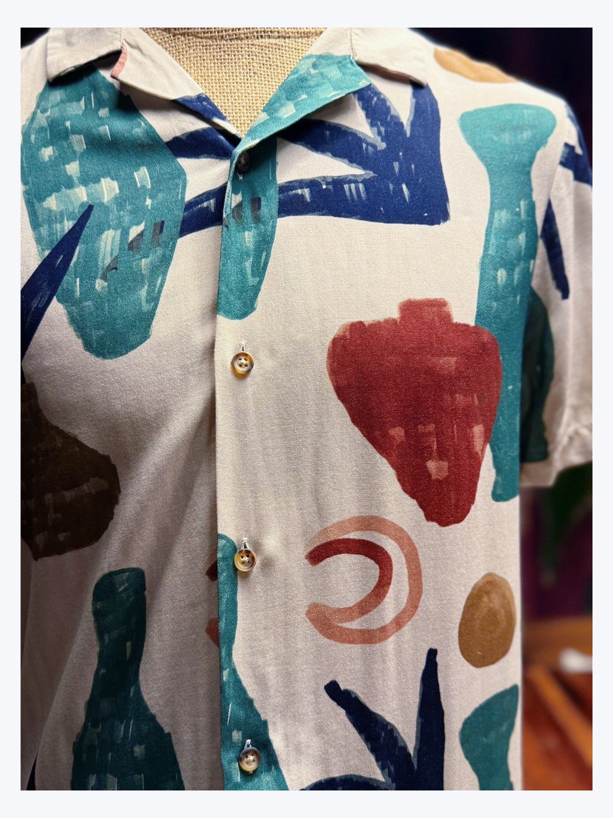 Asos Vintage-Style Abstract Pottery Print Shirt – Unisex M Size US M / EU 48-50 / 2 - 3 Thumbnail