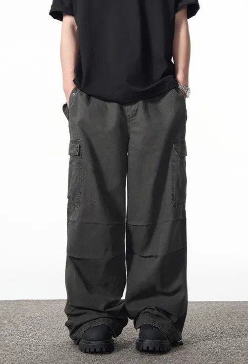Designer × Japanese Brand × Vintage faded pleated baggy cargo pants Size US 32 / EU 48 - 2 Thumbnail
