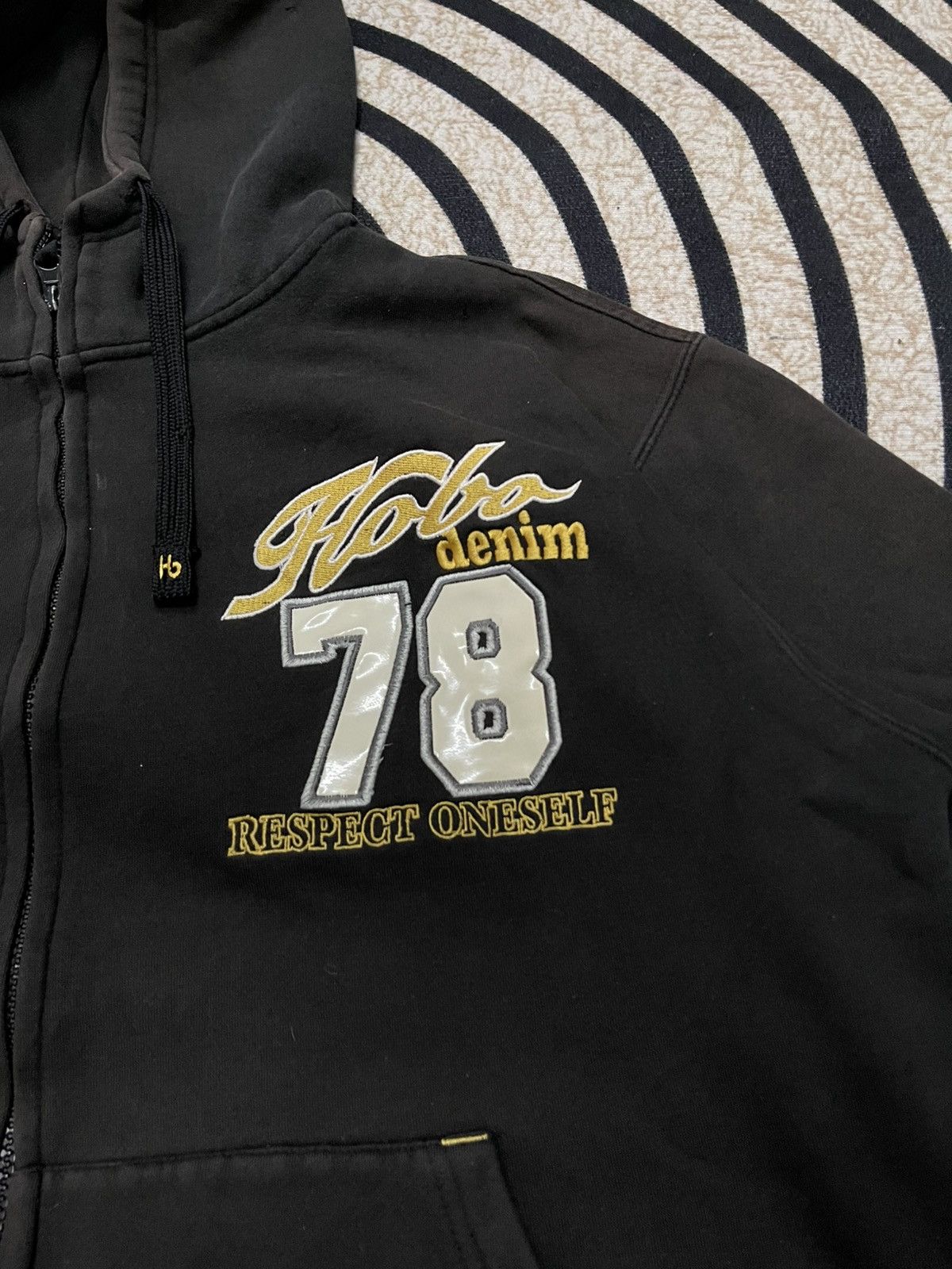 Hobo 2000s HOBO EMBROIDERY LOGO BLACK BAGGY ZIPPER HOODIE Size US XL / EU 56 / 4 - 6 Thumbnail