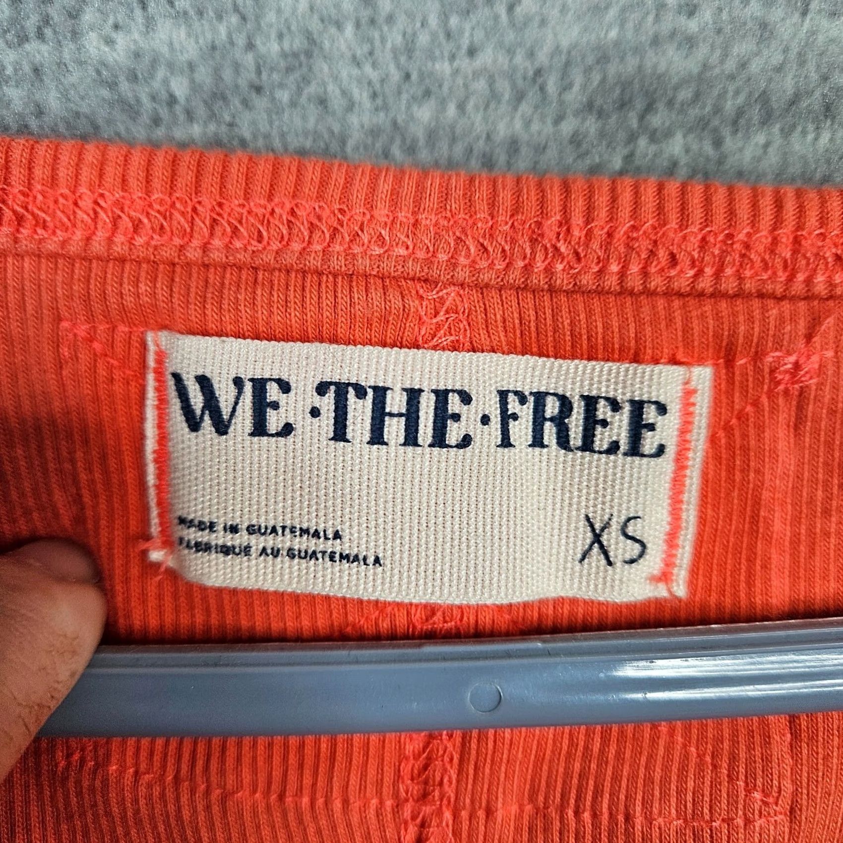 Vintage We the Free Women's Orange Round Neck Tank XS Cotton Blend Slim Fit Regular Short Sleeve Tank top XS Size XS / US 0-2 / IT 36-38 - 5 Thumbnail