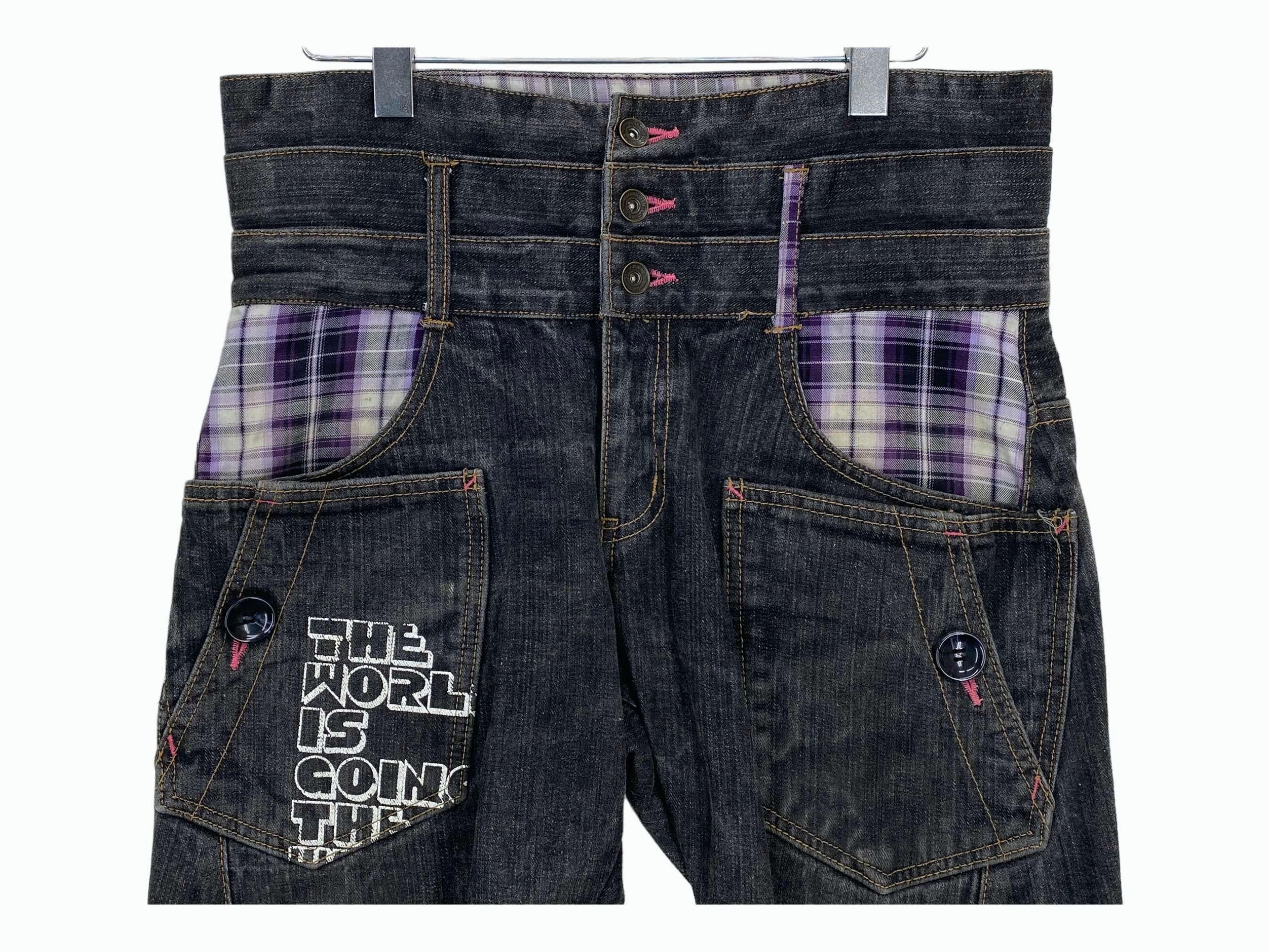 Japanese Brand RMT Double Waist Denim Jeans Japanese Punk Size US 33 - 3 Thumbnail