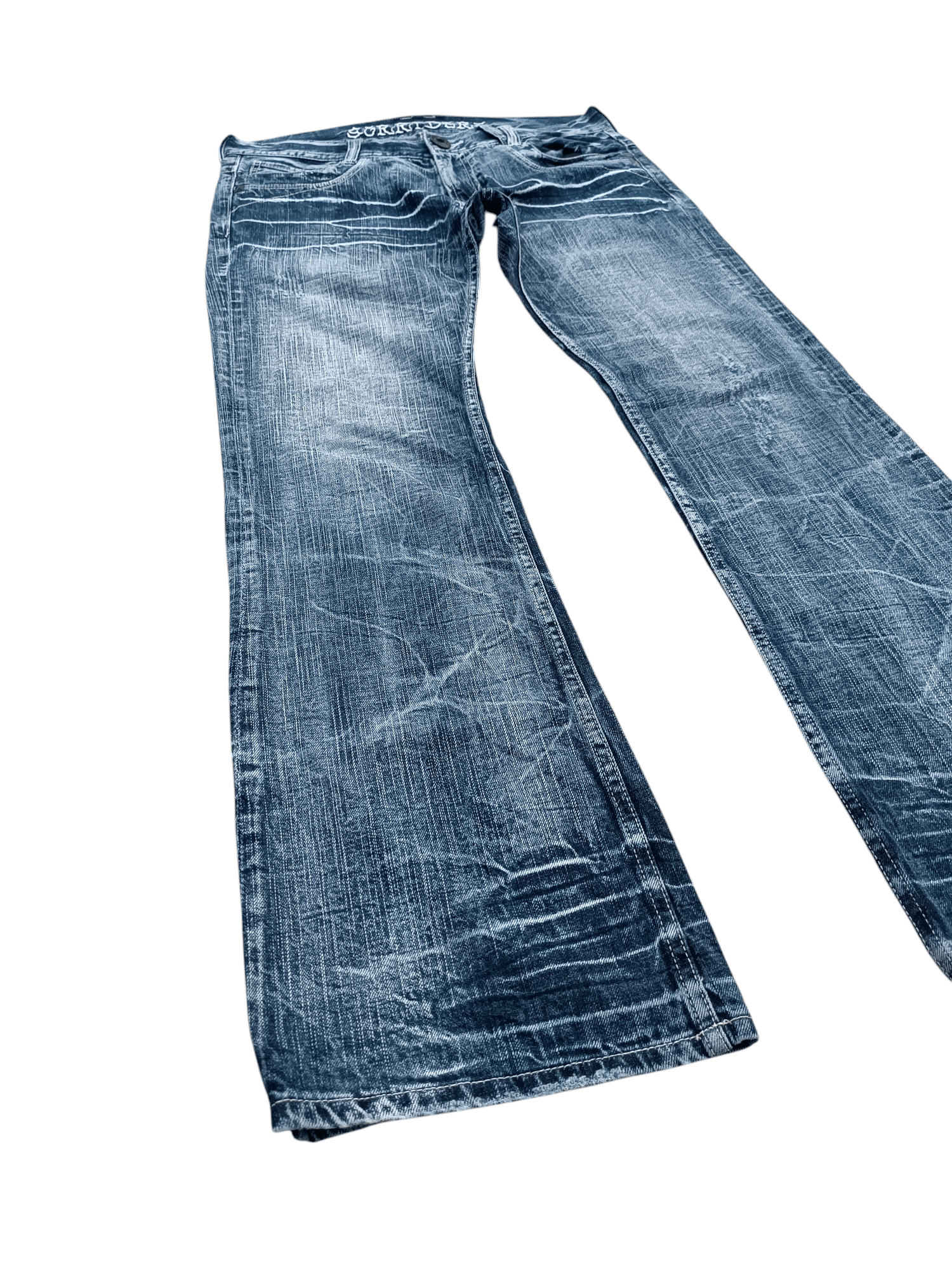 If Six Was Nine FLARED💥SORRIDERE WHISKERS FADED DENIM PANT Size US 34 / EU 50 - 1 Thumbnail