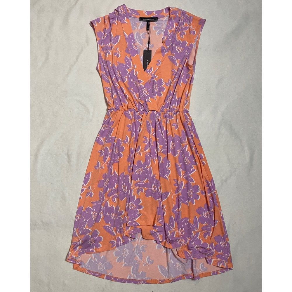 Bcbgmaxazria NWT New $178 BCBGMAXAZRIA Floral Surplice High-Low Dress Si Size XS / US 0-2 / IT 36-38 - 6 Thumbnail