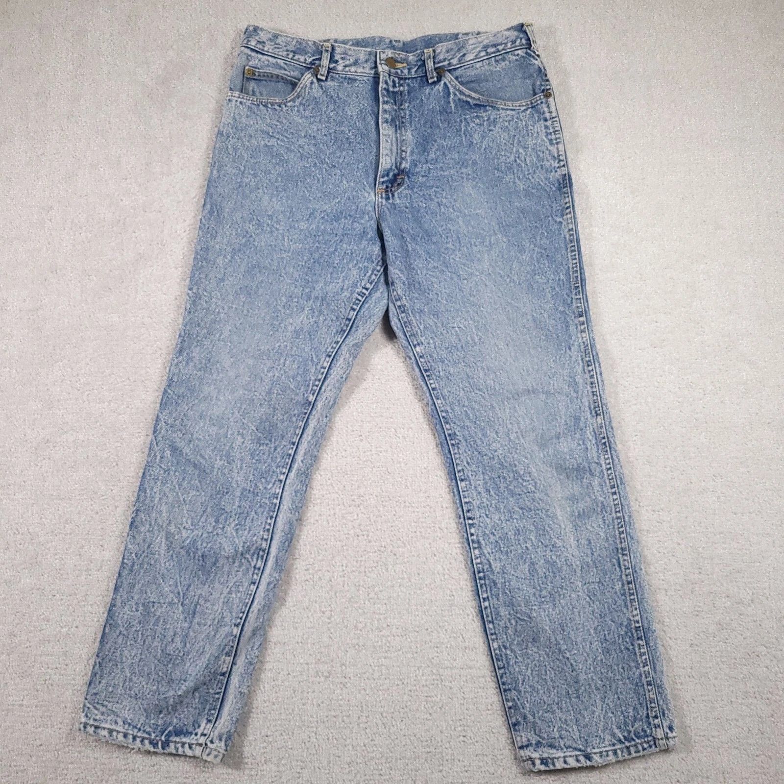 Lee Vtg 80s Lee Jeans Mens 36x30 Acid Wash Union Made In USA Size US 35 - 1 Thumbnail