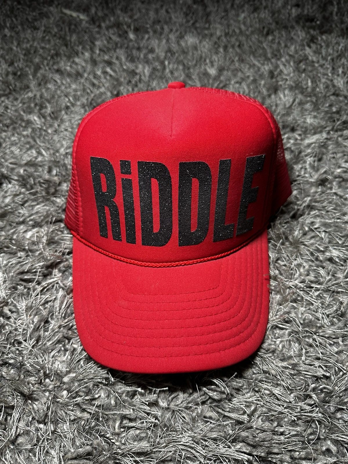 Antony Riddle Red/Black Glitter RiDDLE Trucker Hat Size ONE SIZE - 2 Thumbnail