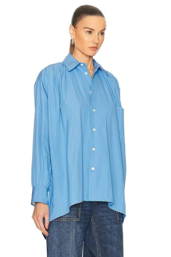 Bottega Veneta o1y0725 Solid Color Shirt in Light Blue Size XS / US 0-2 / IT 36-38 - 2 Thumbnail