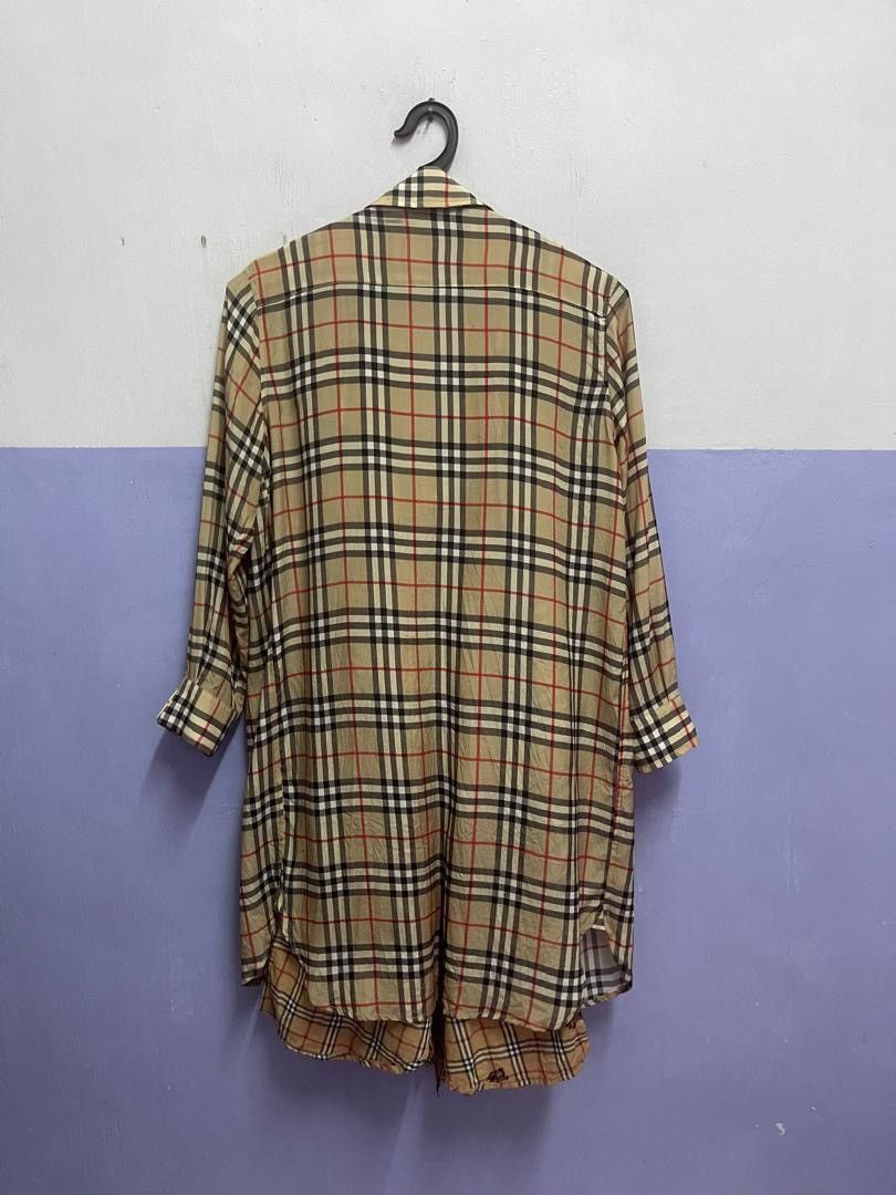Burberry Burberry Vintage Checkered Silk and Cotton Shirt Dress Size M / US 6-8 / IT 42-44 - 16 Thumbnail